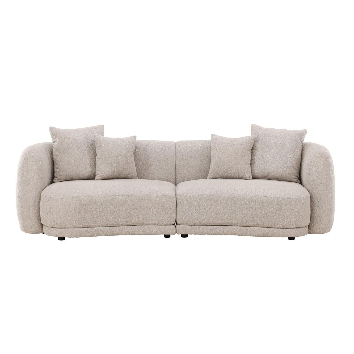 3-Sitzer Sofa Cielo aus Teddy Bouclé - Beige-3-Sitzer Sofas-Venture Home-le canapé