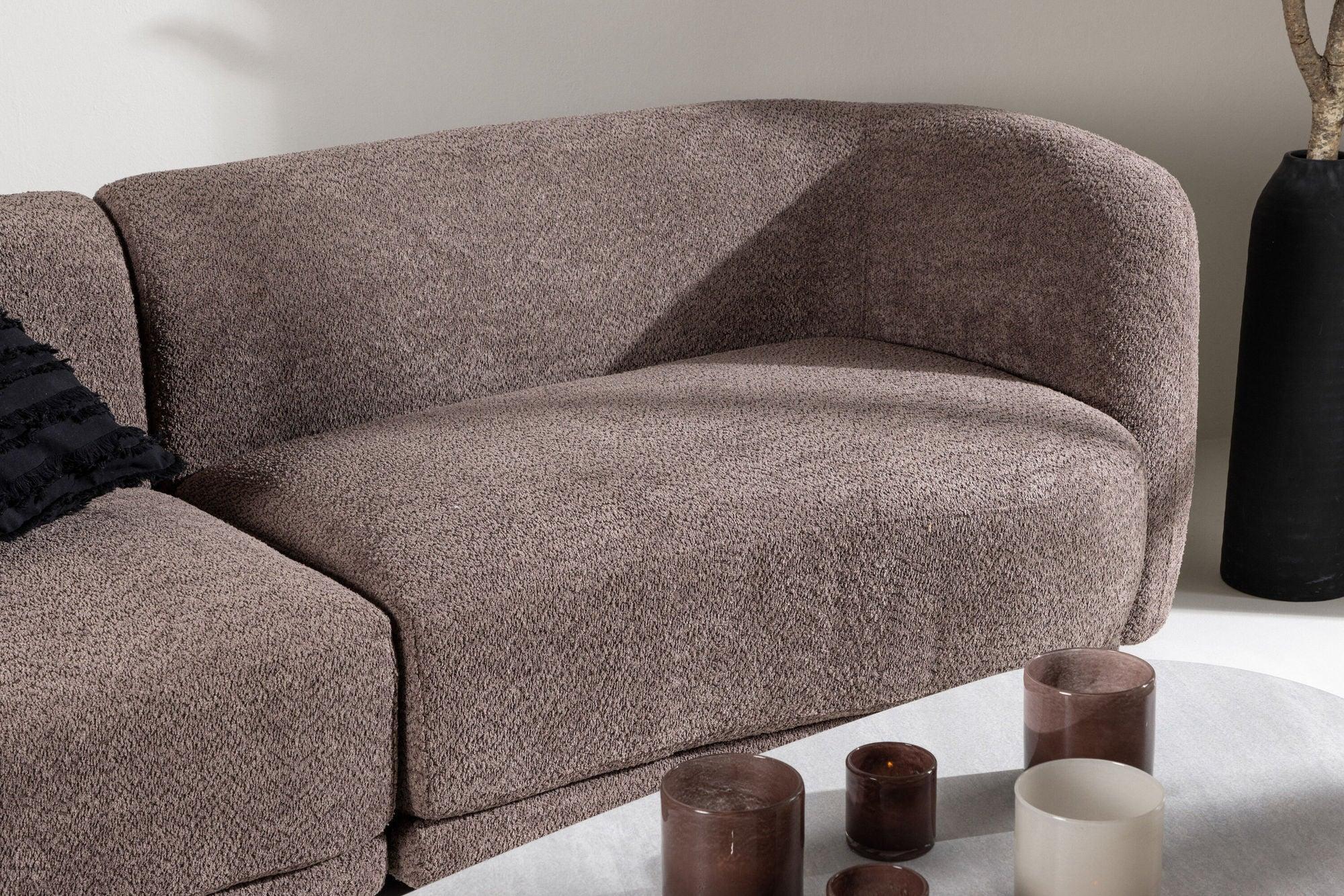 3-Sitzer Sofa Cielo aus Teddy Bouclé - Braun-3-Sitzer Sofas-Venture Home-le canapé