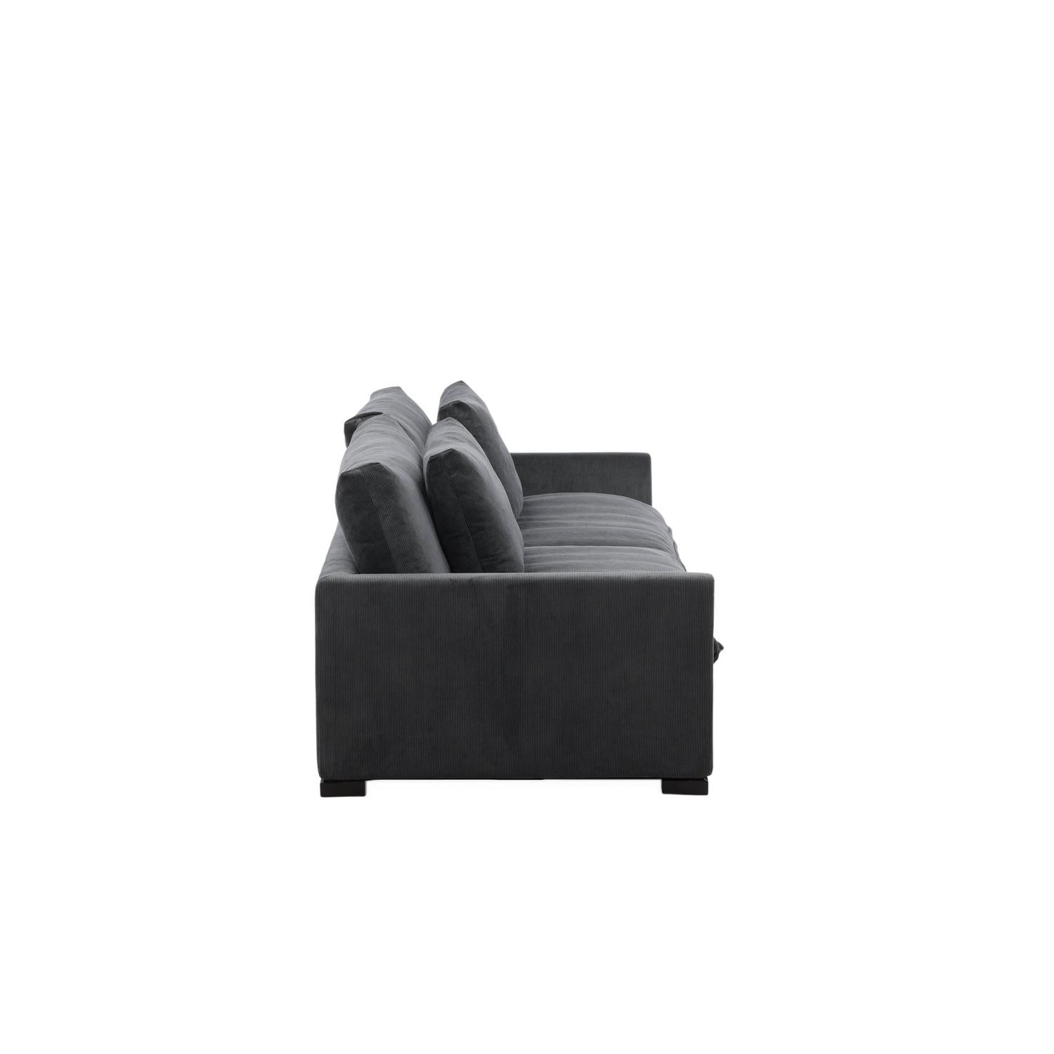 3-Sitzer Sofa Durham aus Kord - Dunkelgrau-3-Sitzer Sofa-Venture Home-le canapé