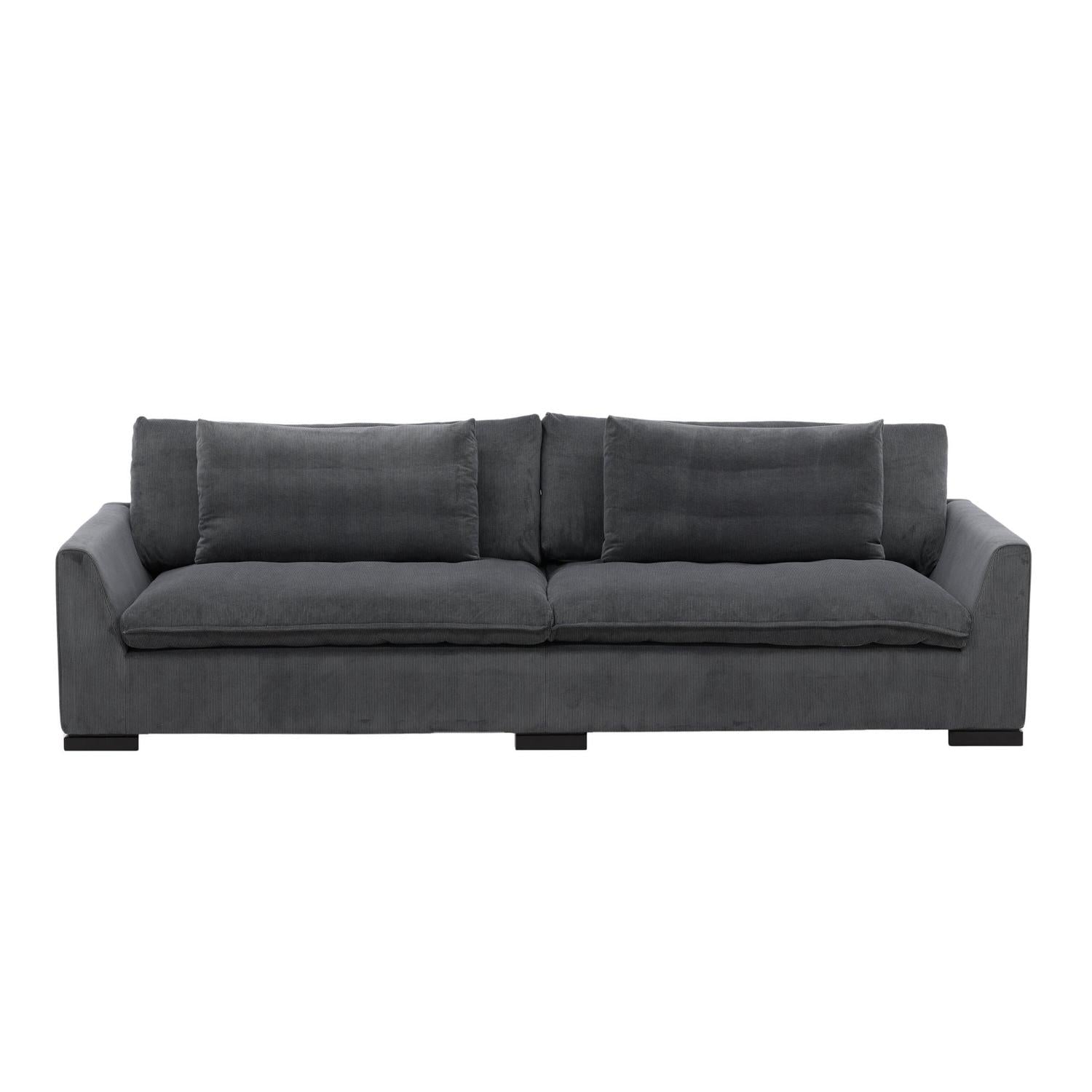 3-Sitzer Sofa Durham aus Kord - Dunkelgrau-3-Sitzer Sofa-Venture Home-le canapé