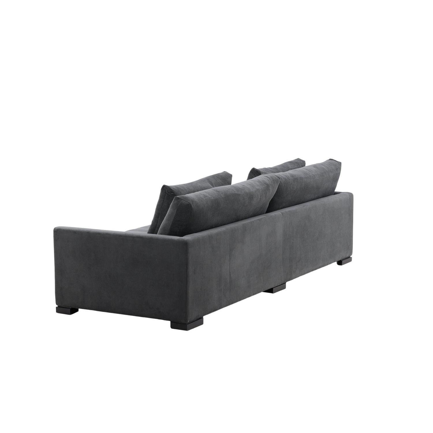 3-Sitzer Sofa Durham aus Kord - Dunkelgrau-3-Sitzer Sofas-Venture Home-le canapé