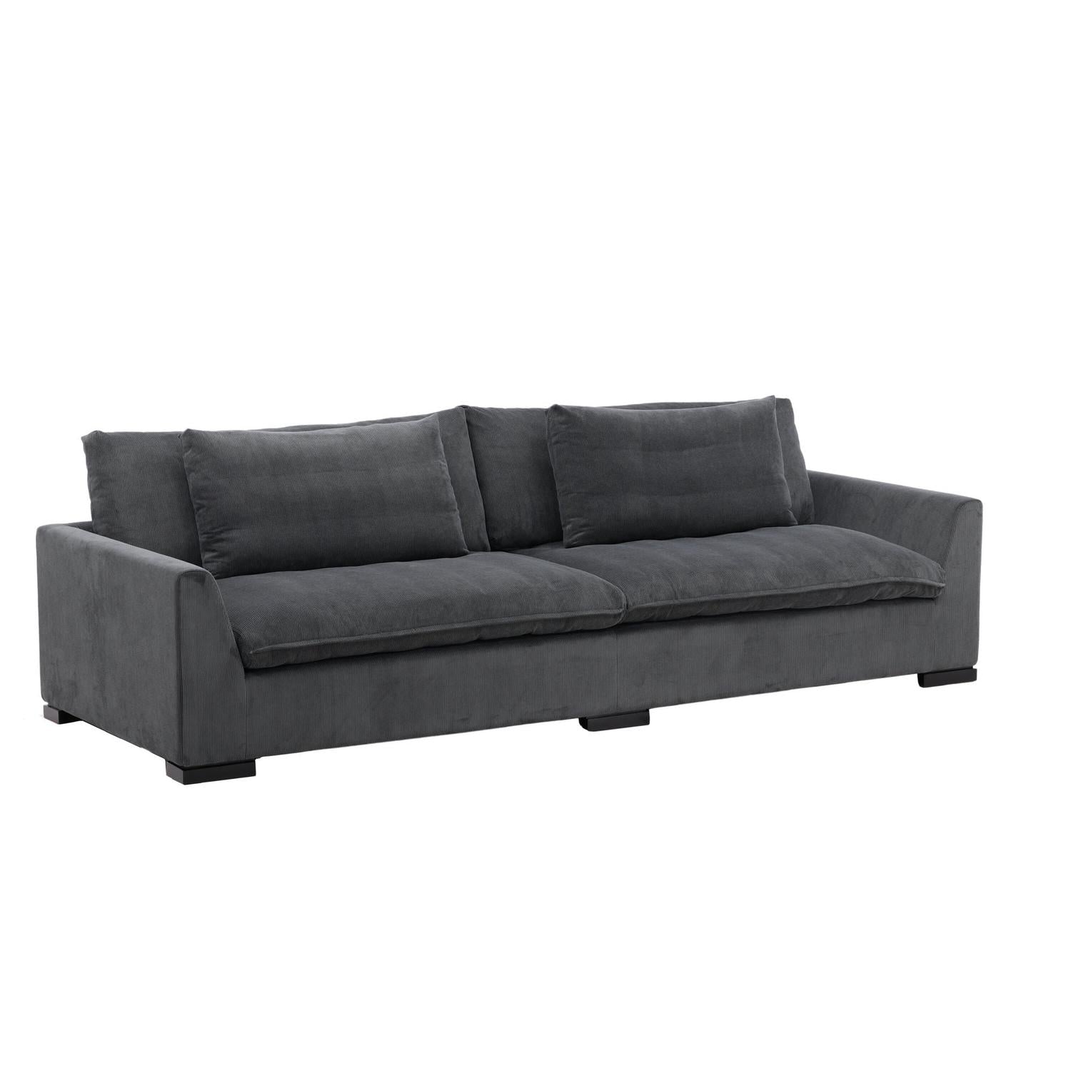3-Sitzer Sofa Durham aus Kord - Dunkelgrau-3-Sitzer Sofas-Venture Home-le canapé