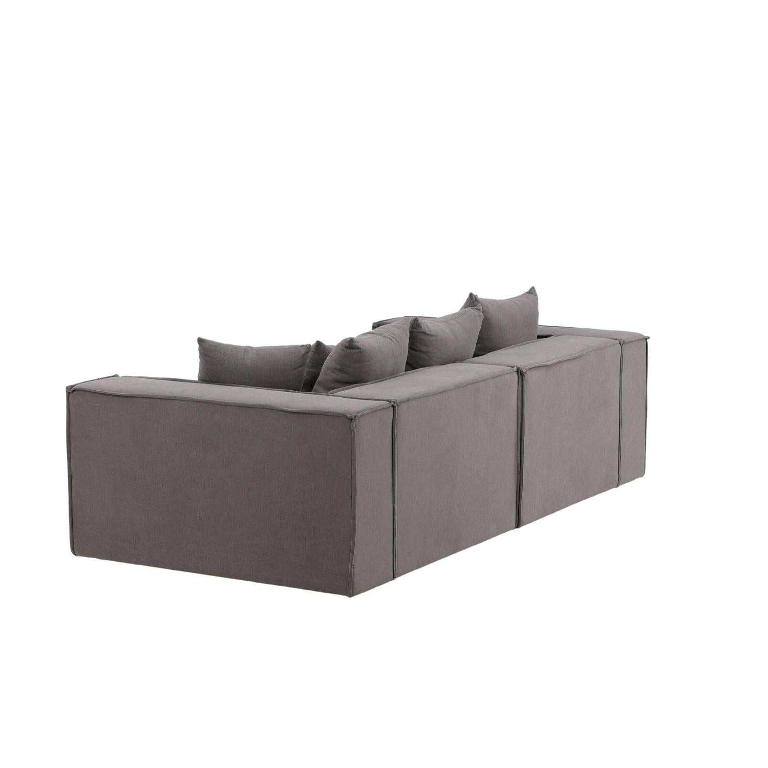 3-Sitzer Sofa Gillholmen aus Leinen - Grau-3-Sitzer Sofas-Vind-le canapé