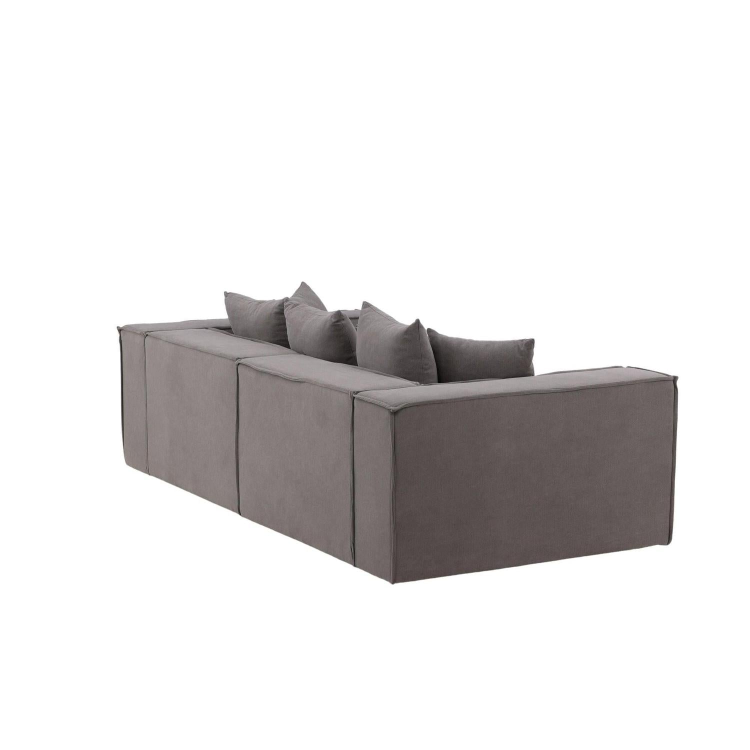 3-Sitzer Sofa Gillholmen aus Leinen - Grau-3-Sitzer Sofas-Vind-le canapé