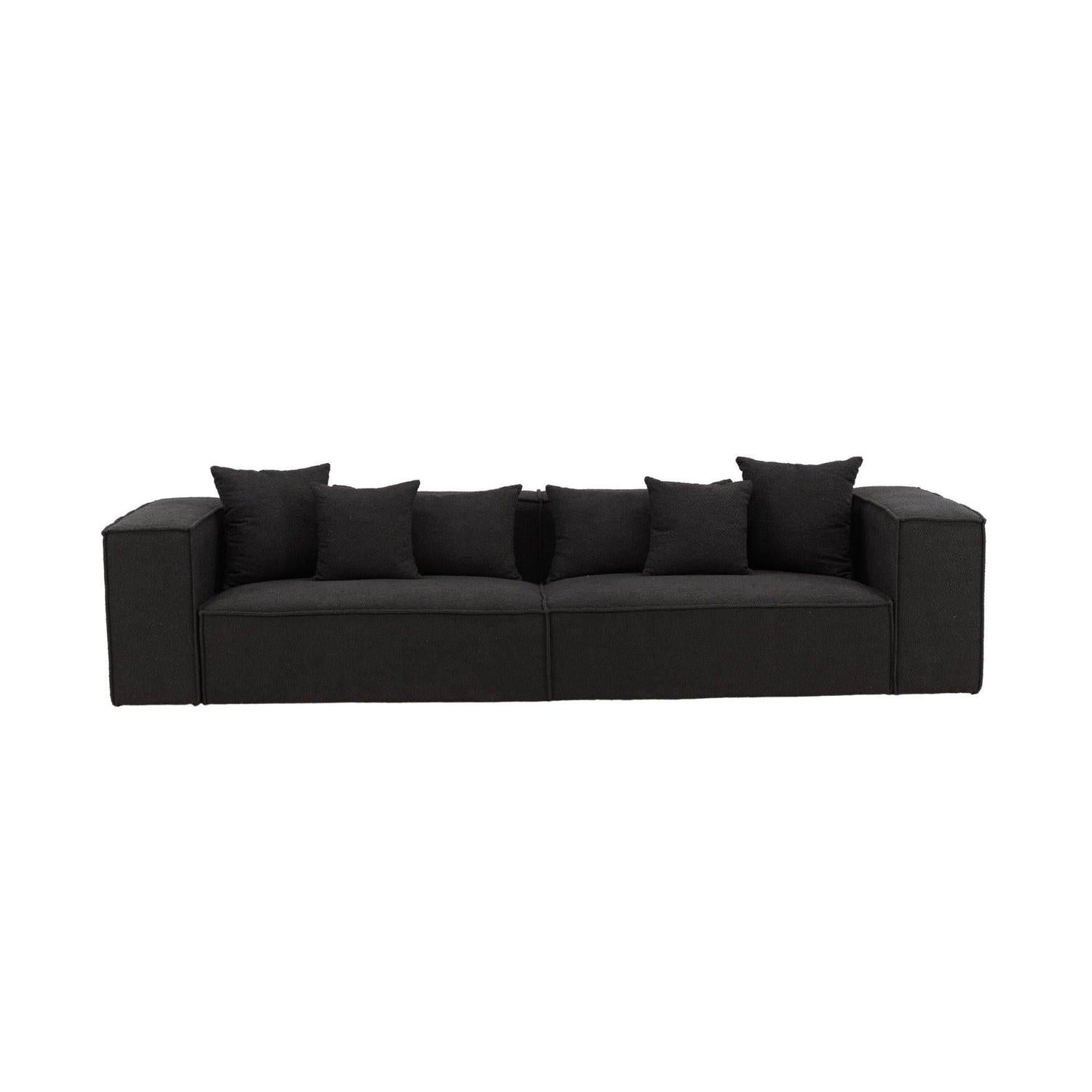 3-Sitzer Sofa Gillholmen aus Teddy- Bouclé - Schwarz-3-Sitzer Sofa-Vind-le canapé