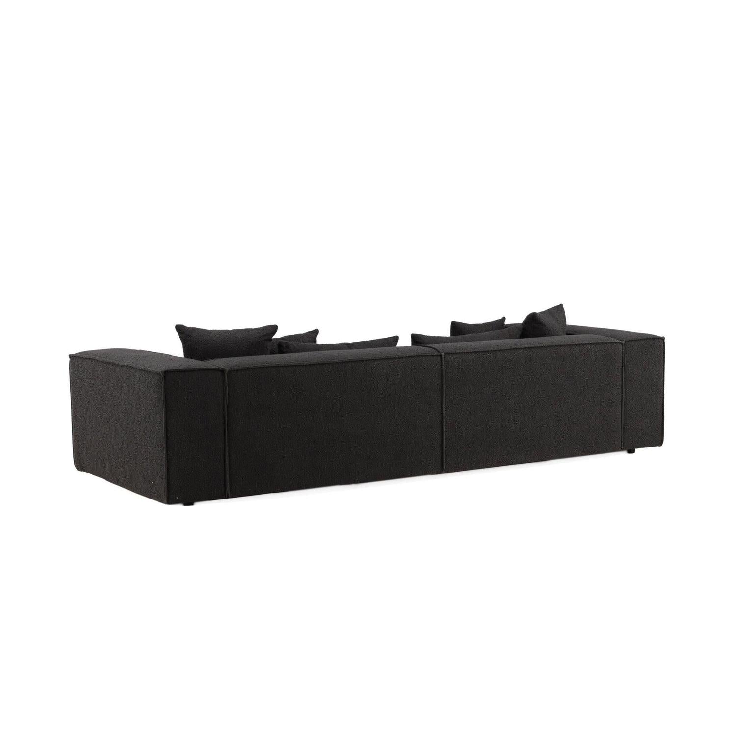 3-Sitzer Sofa Gillholmen aus Teddy Bouclé - Schwarz-3-Sitzer Sofas-Vind-le canapé
