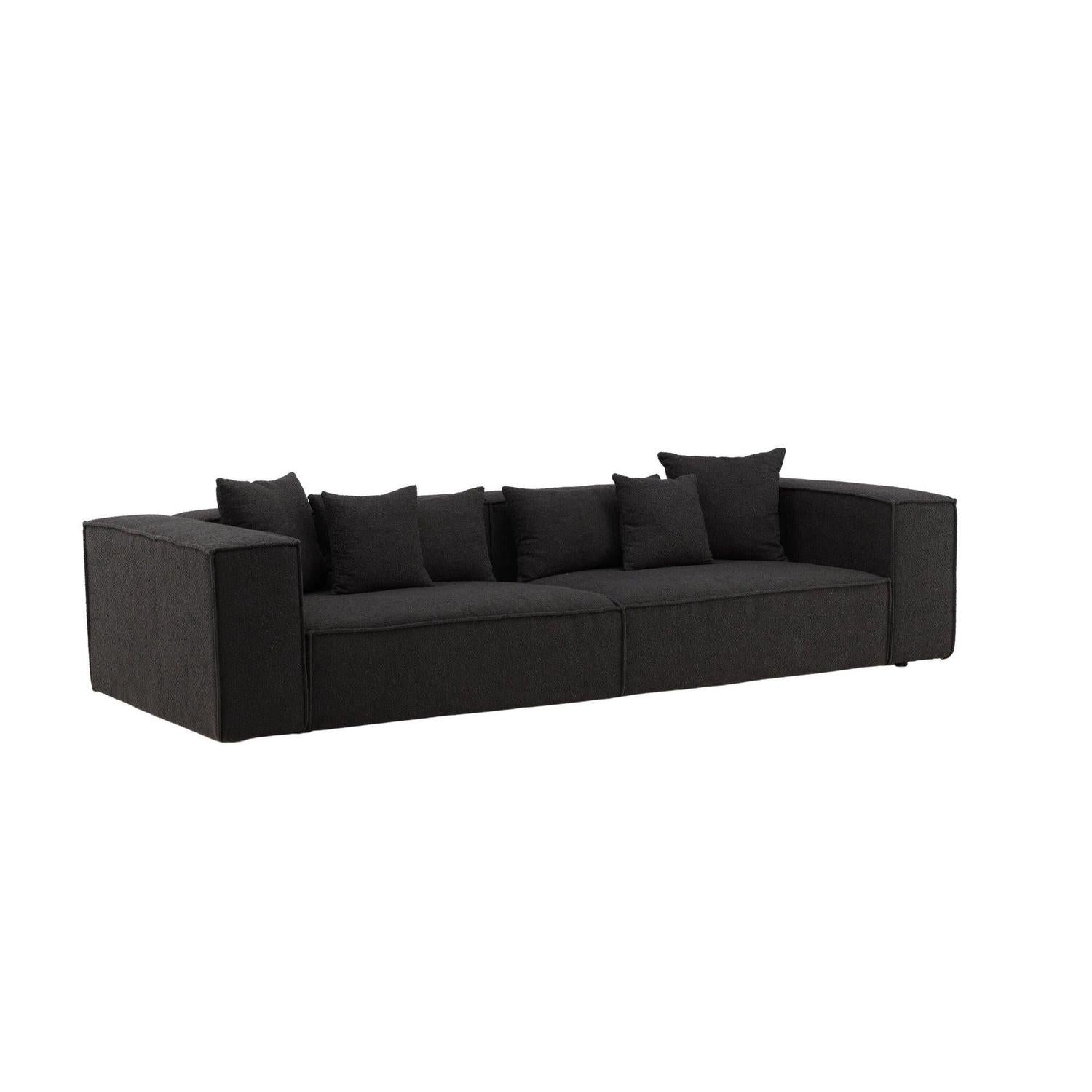 3-Sitzer Sofa Gillholmen aus Teddy Bouclé - Schwarz-3-Sitzer Sofas-Vind-le canapé