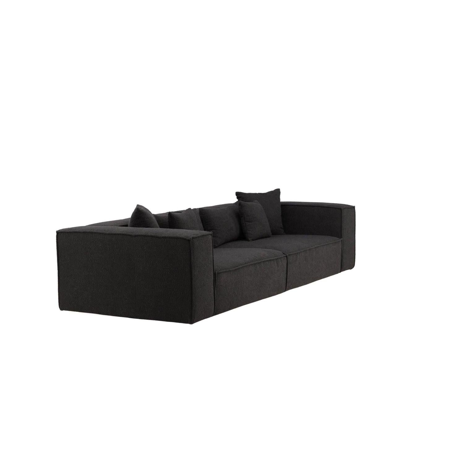 3-Sitzer Sofa Gillholmen aus Teddy Bouclé - Schwarz-3-Sitzer Sofas-Vind-le canapé