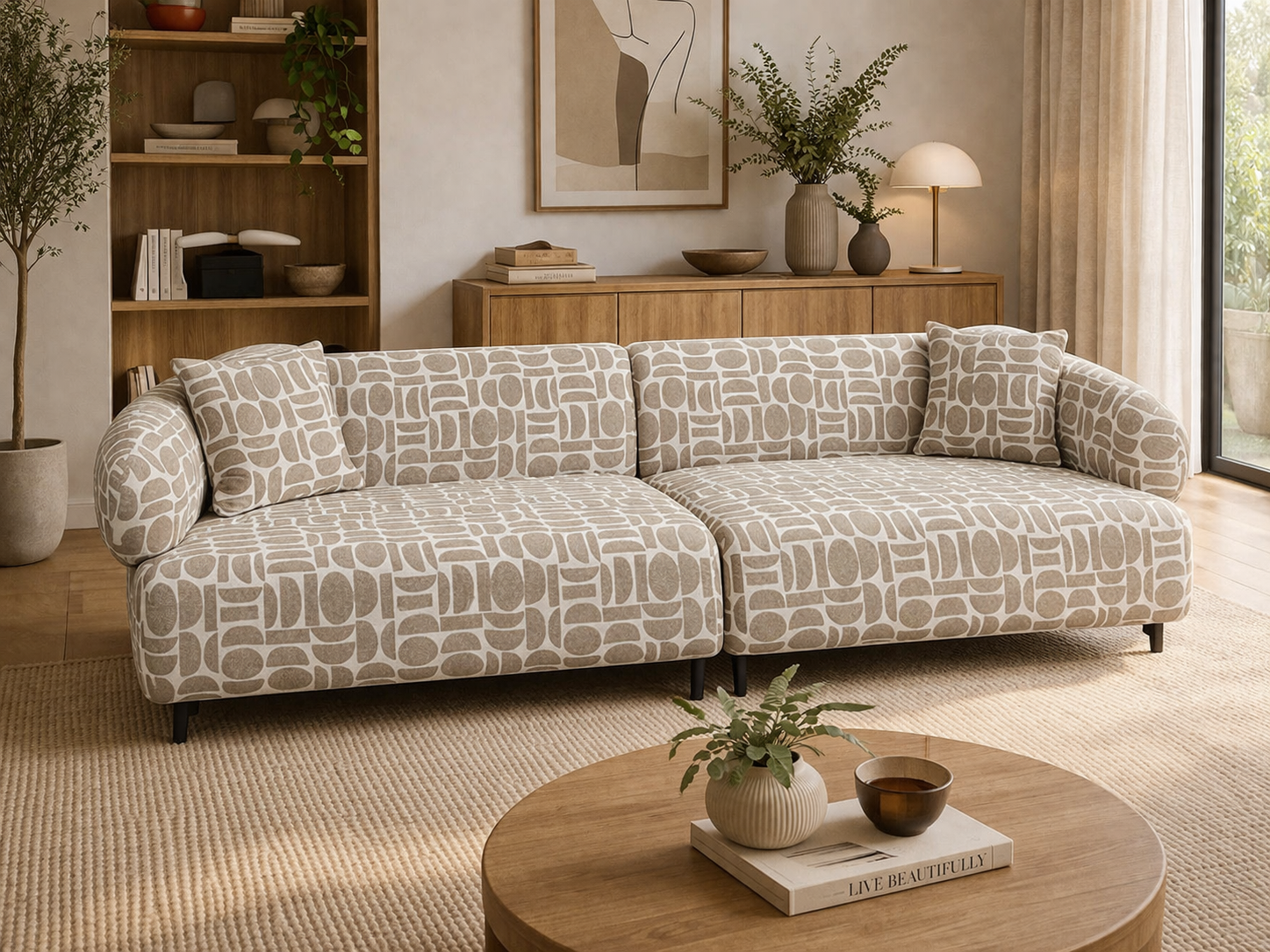 3-Sitzer Sofa Kathmandu - Grau & Beige-3-Sitzer Sofas-Pole to Pole-le canapé