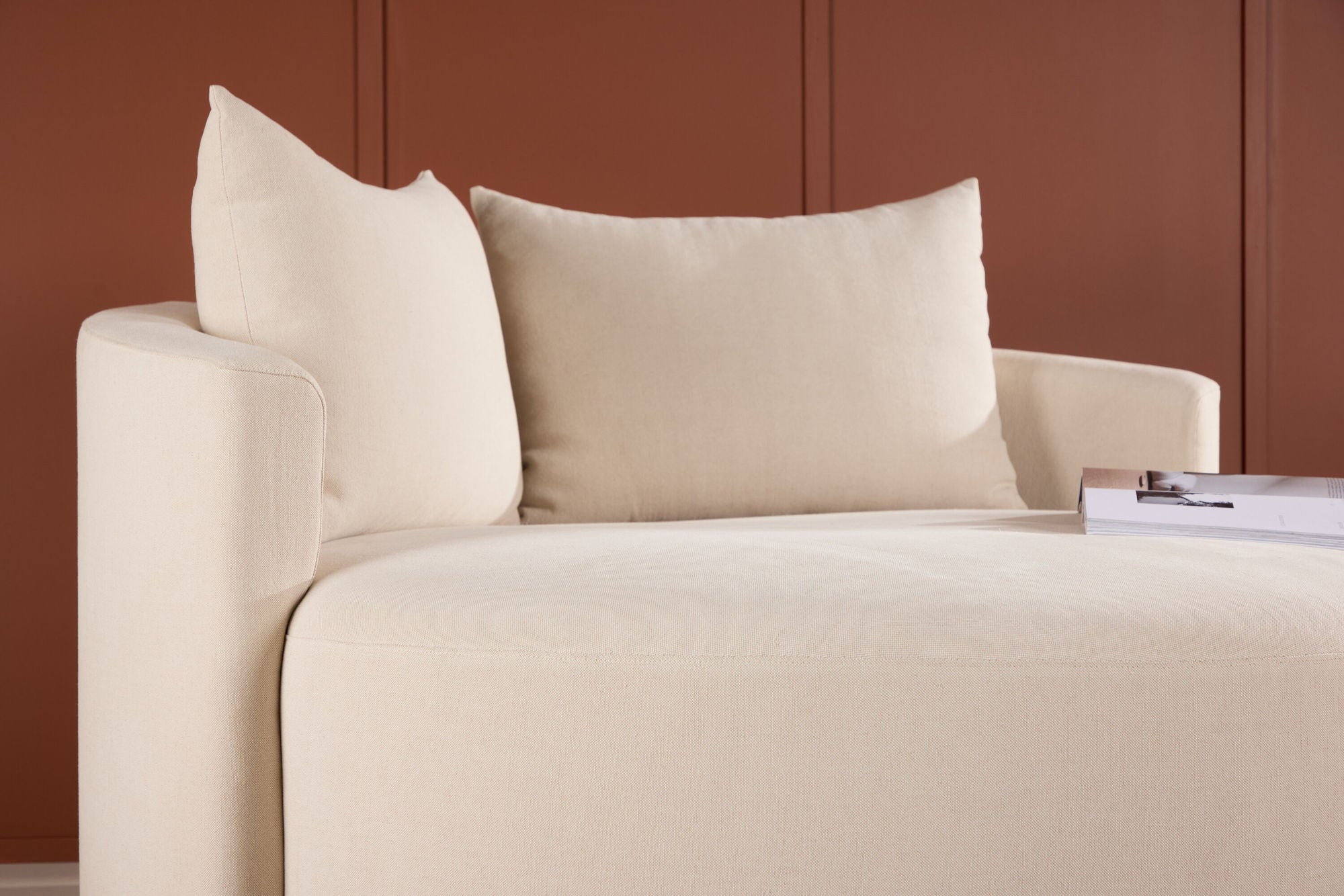 3-Sitzer Sofa Kelso 150cm aus Leinen - Beige-3-Sitzer Sofas-Venture Home-le canapé