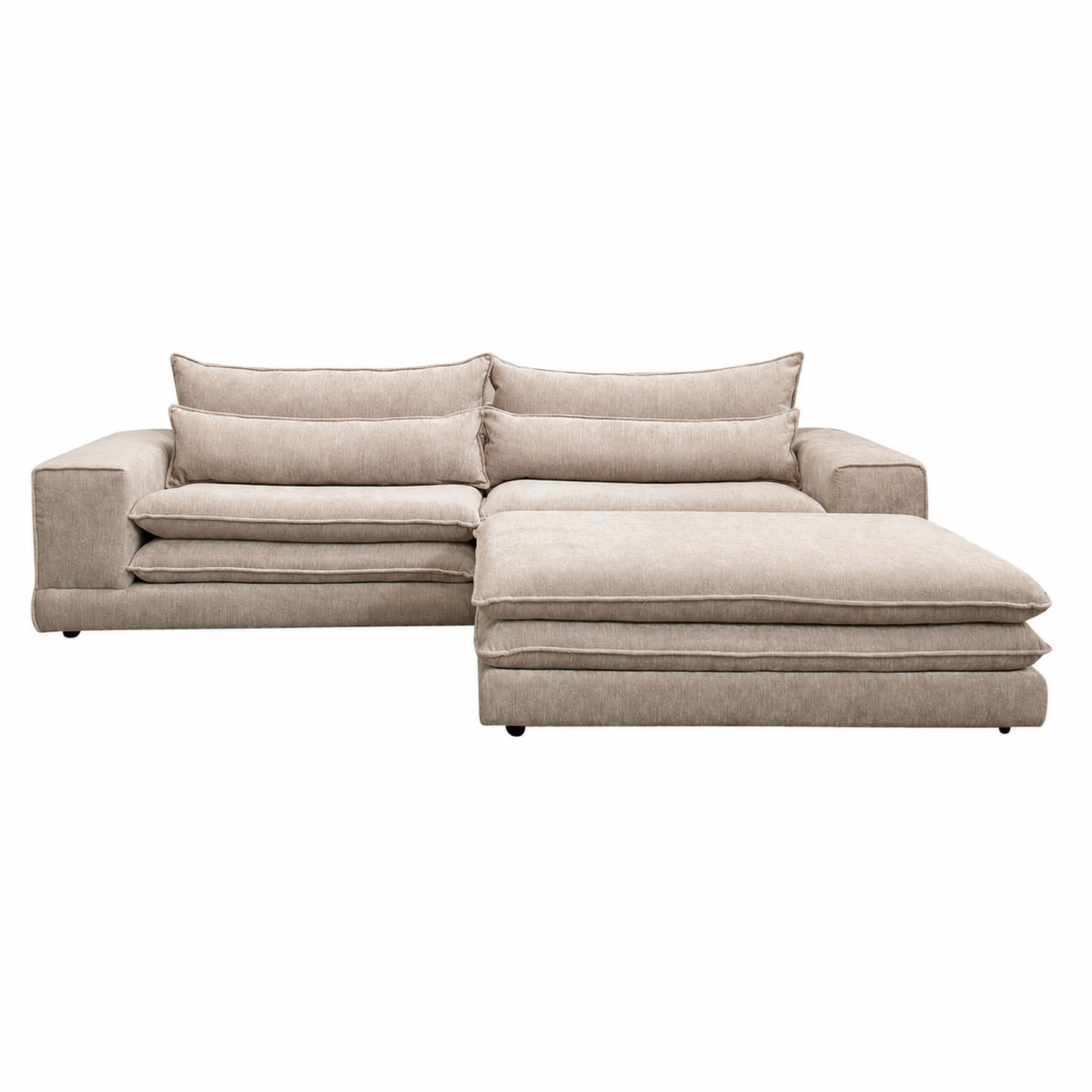 3-Sitzer Sofa London mit Chaiselounge - Beige-3-Sitzer Sofas-Pole to Pole-le canapé