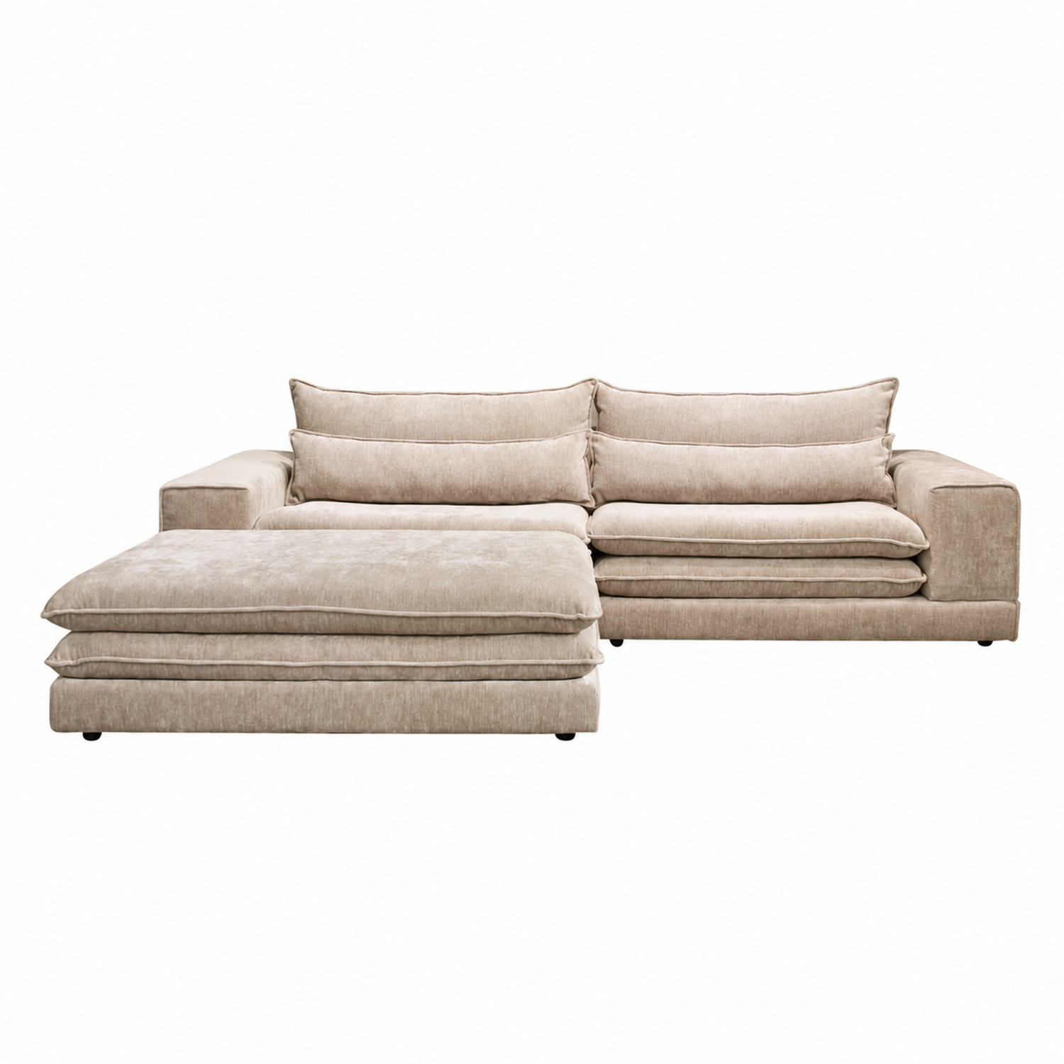 3-Sitzer Sofa London mit Chaiselounge - Beige-3-Sitzer Sofas-Pole to Pole-le canapé