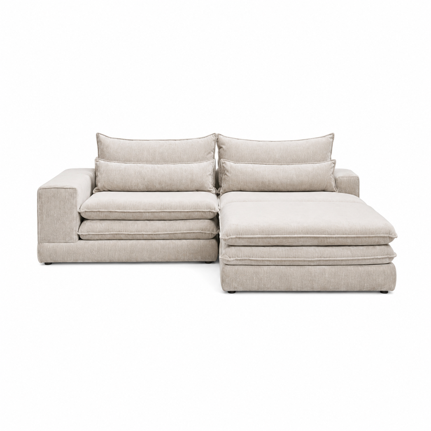 3-Sitzer Sofa London mit Chaiselounge - Beige-3-Sitzer Sofas-Pole to Pole-le canapé