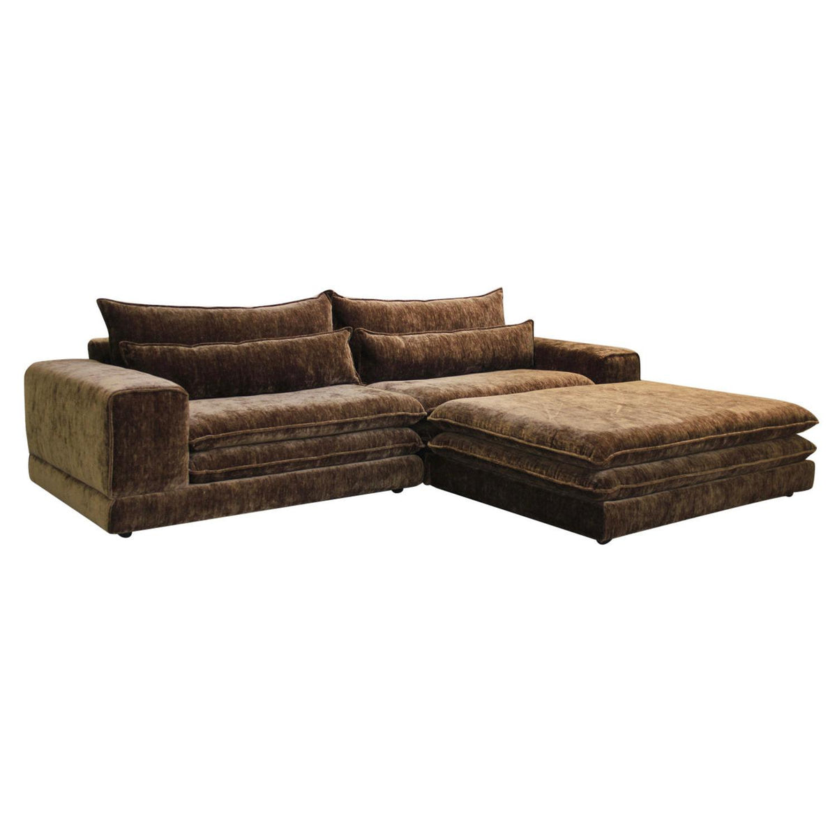 3-Sitzer Sofa London mit Chaiselounge - Dunkelbraun-3-Sitzer Sofas-Pole to Pole-le canapé