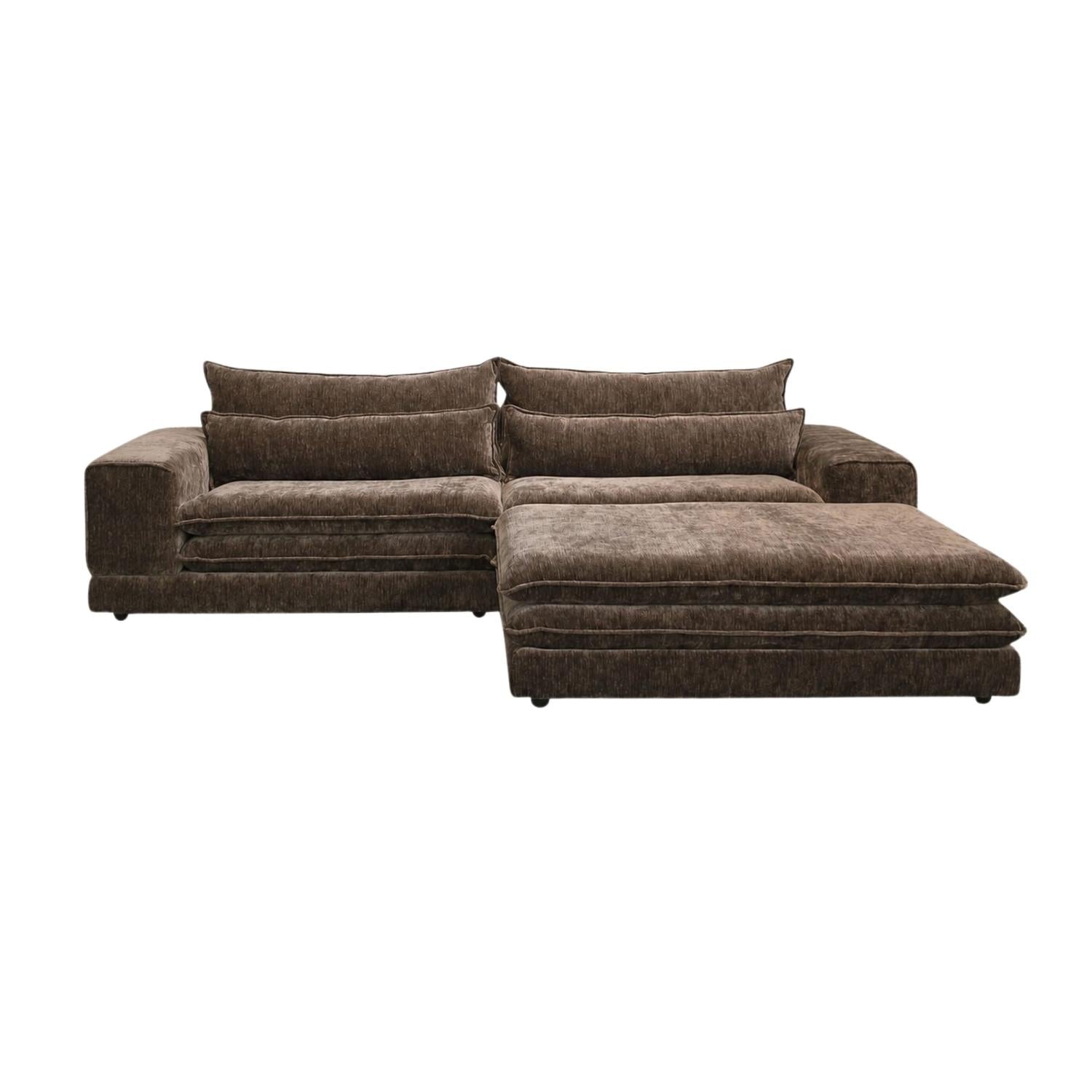 3-Sitzer Sofa London mit Chaiselounge - Dunkelbraun-3-Sitzer Sofas-Pole to Pole-le canapé