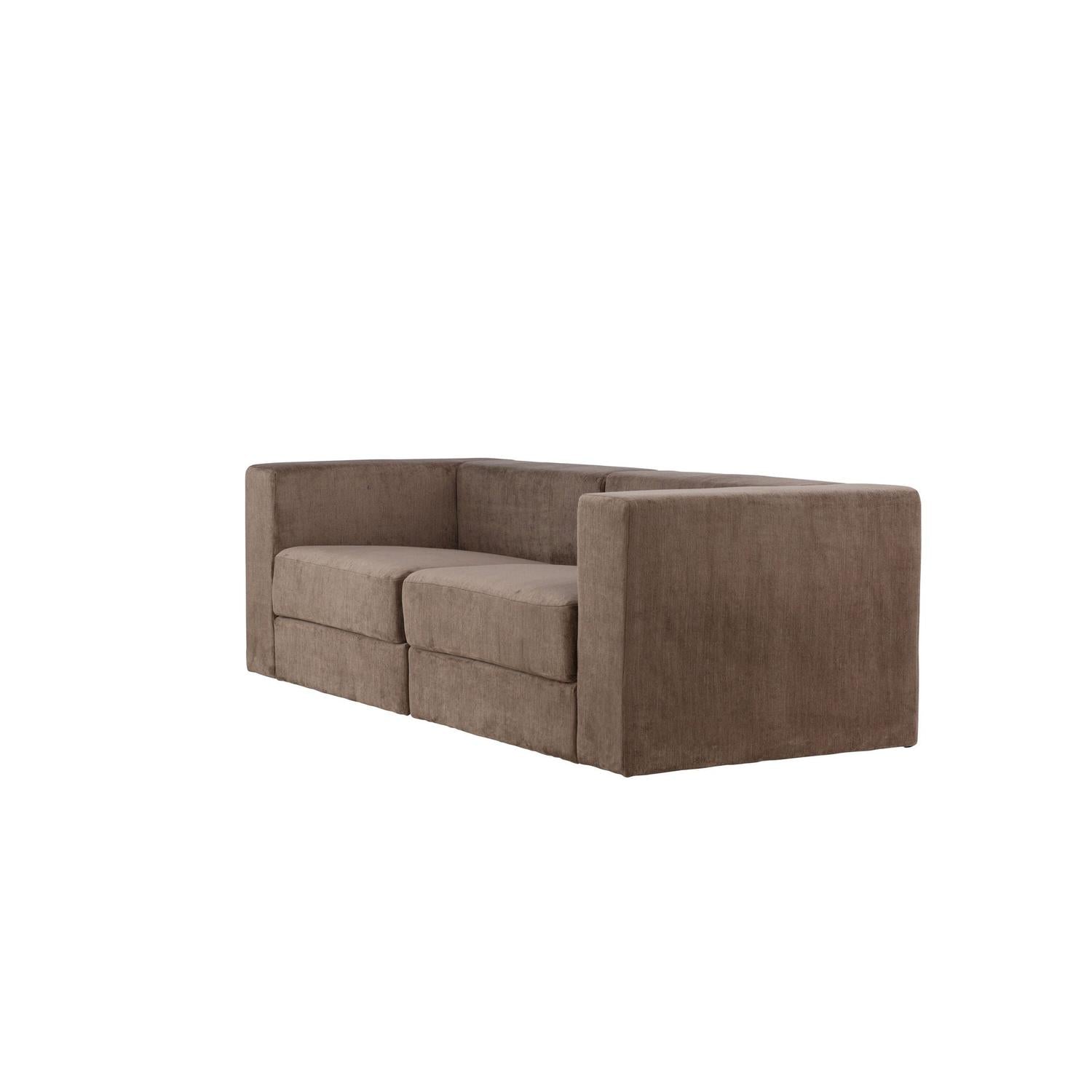 3-Sitzer Sofa Lumi aus Leinen - Braun-3-Sitzer Sofas-Venture Home-le canapé