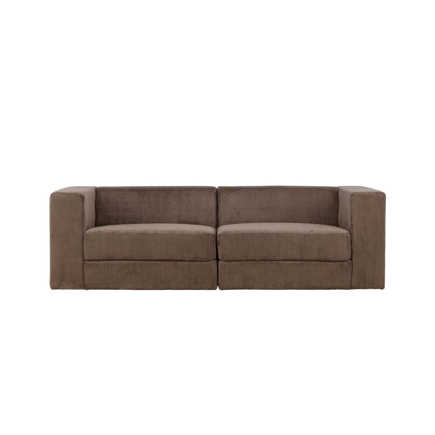 3-Sitzer Sofa Lumi aus Leinen - Braun-3-Sitzer Sofas-Venture Home-le canapé