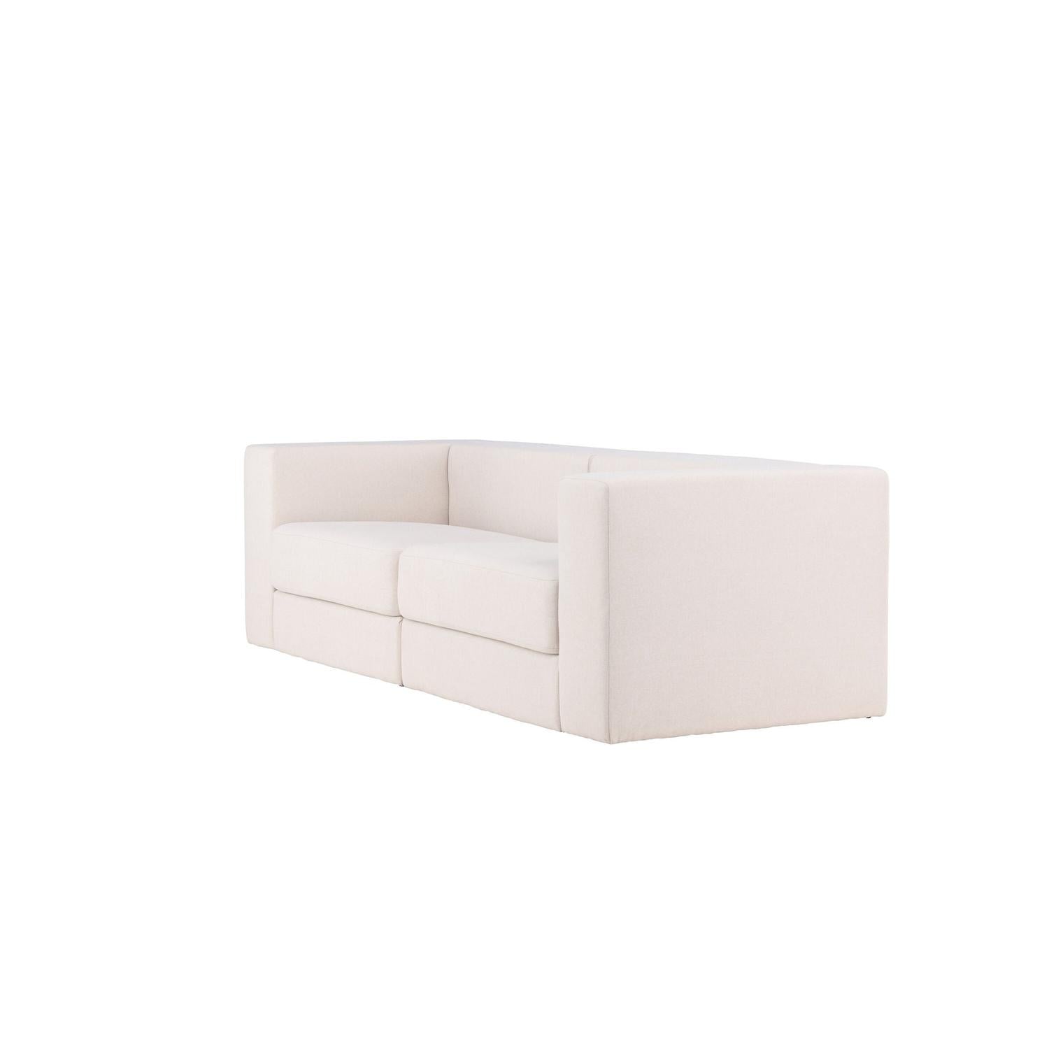 3-Sitzer Sofa Lumi aus Leinen - Weiß-3-Sitzer Sofas-Venture Home-le canapé
