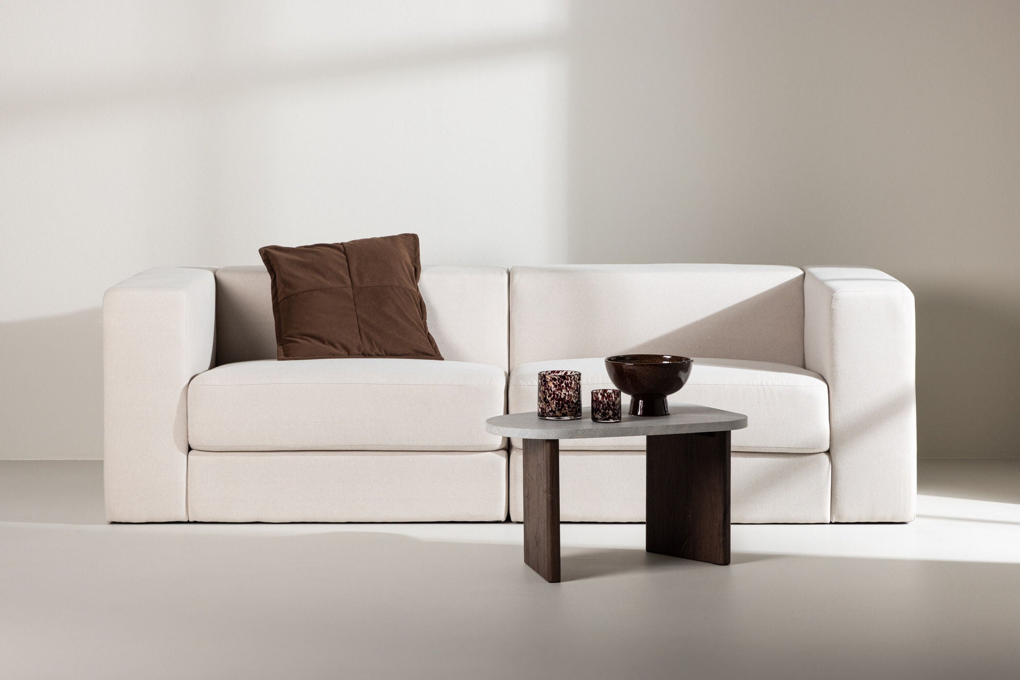3-Sitzer Sofa Lumi aus Leinen - Weiß-3-Sitzer Sofas-Venture Home-le canapé
