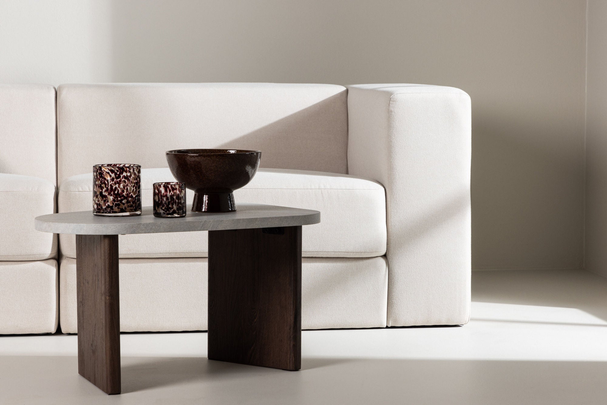3-Sitzer Sofa Lumi aus Leinen - Weiß-3-Sitzer Sofas-Venture Home-le canapé