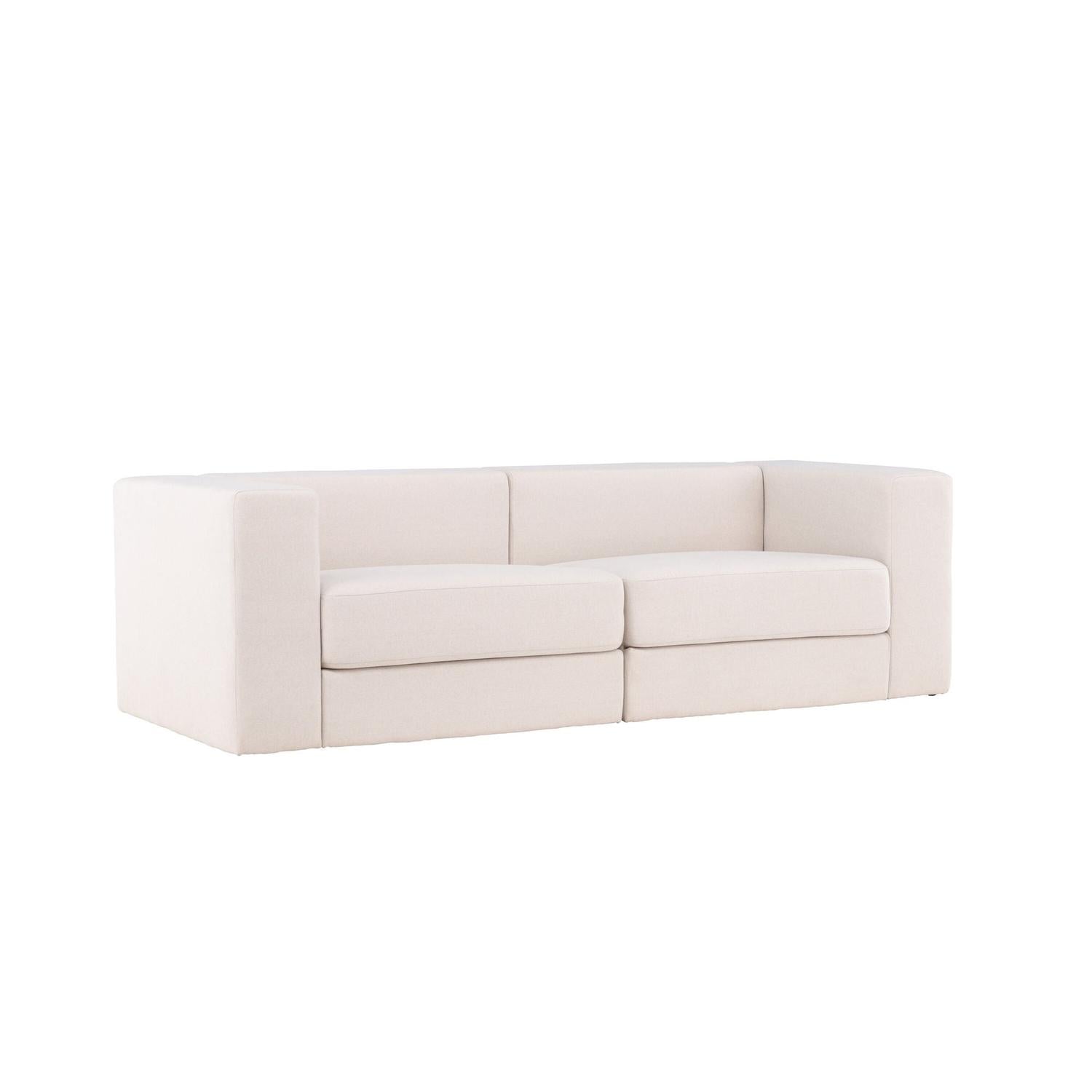 3-Sitzer Sofa Lumi aus Leinen - Weiß-3-Sitzer Sofas-Venture Home-le canapé