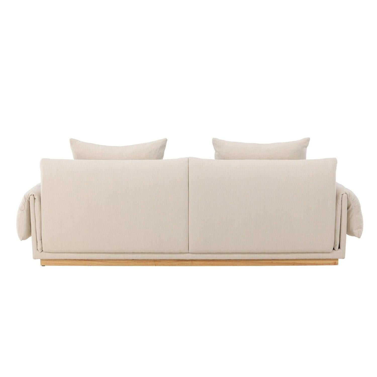 3-Sitzer Sofa Mollösund aus Leinen - Beige-3-Sitzer Sofas-Vind-le canapé