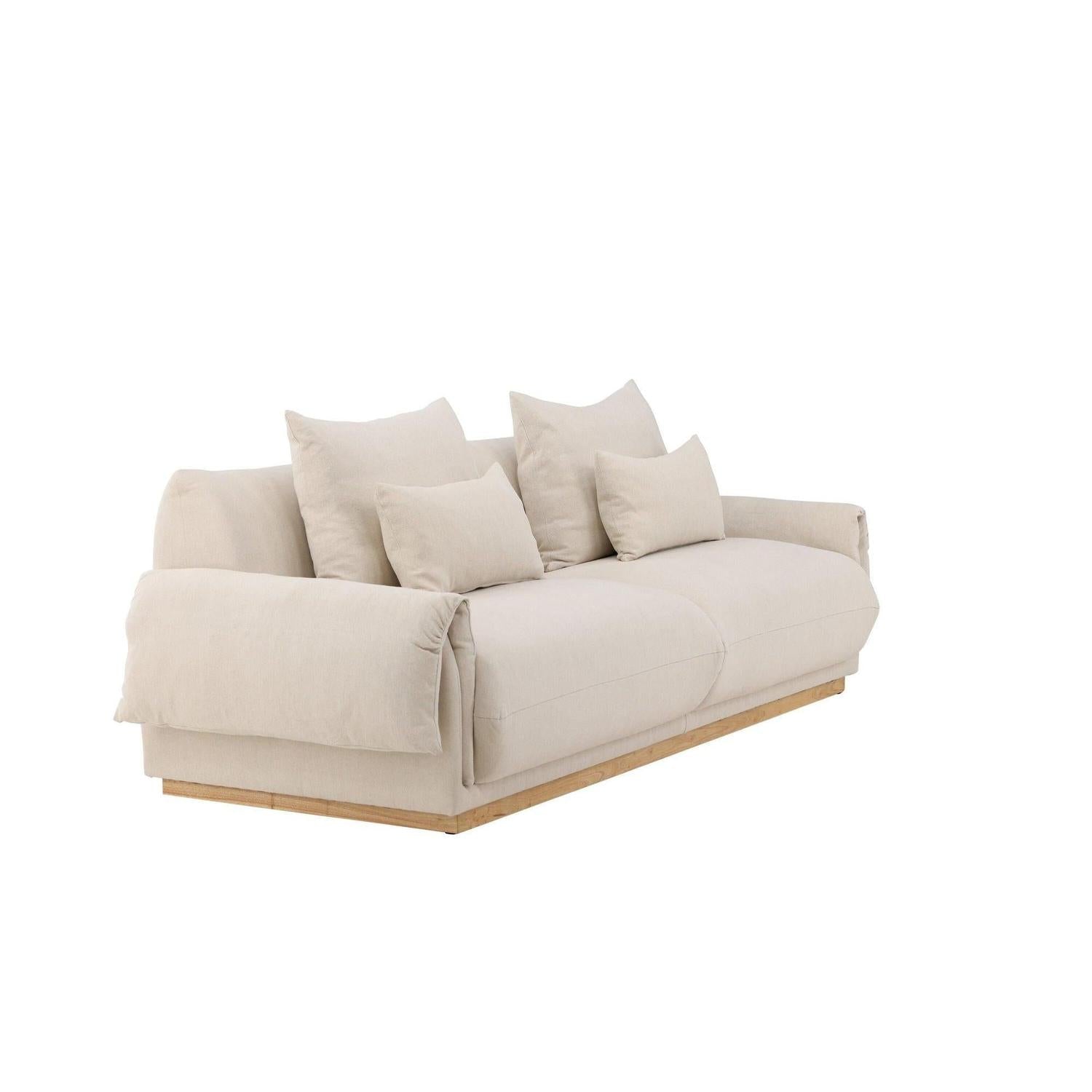 3-Sitzer Sofa Mollösund aus Leinen - Beige-3-Sitzer Sofas-Vind-le canapé