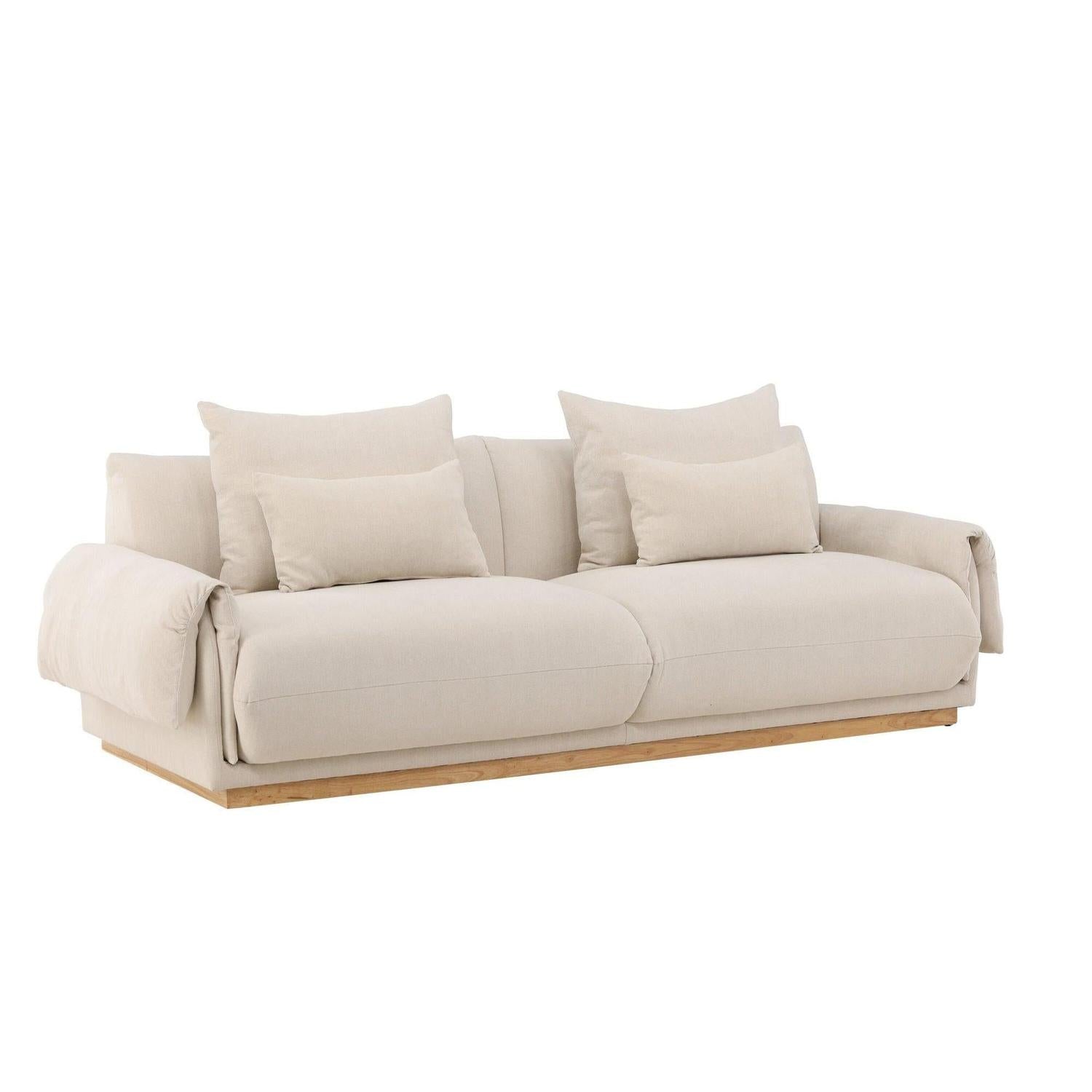 3-Sitzer Sofa Mollösund aus Leinen - Beige-3-Sitzer Sofas-Vind-le canapé