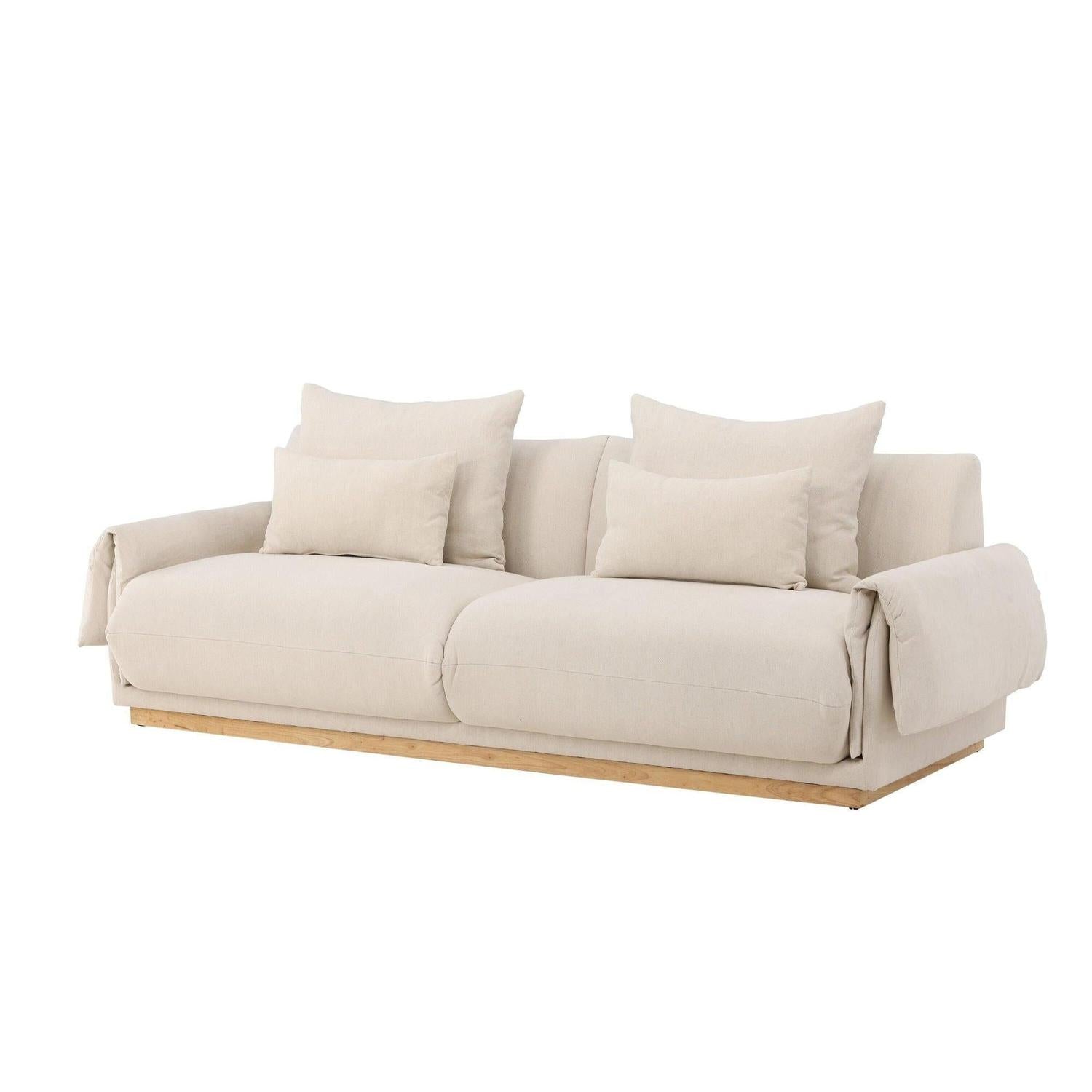 3-Sitzer Sofa Mollösund aus Leinen - Beige-3-Sitzer Sofas-Vind-le canapé