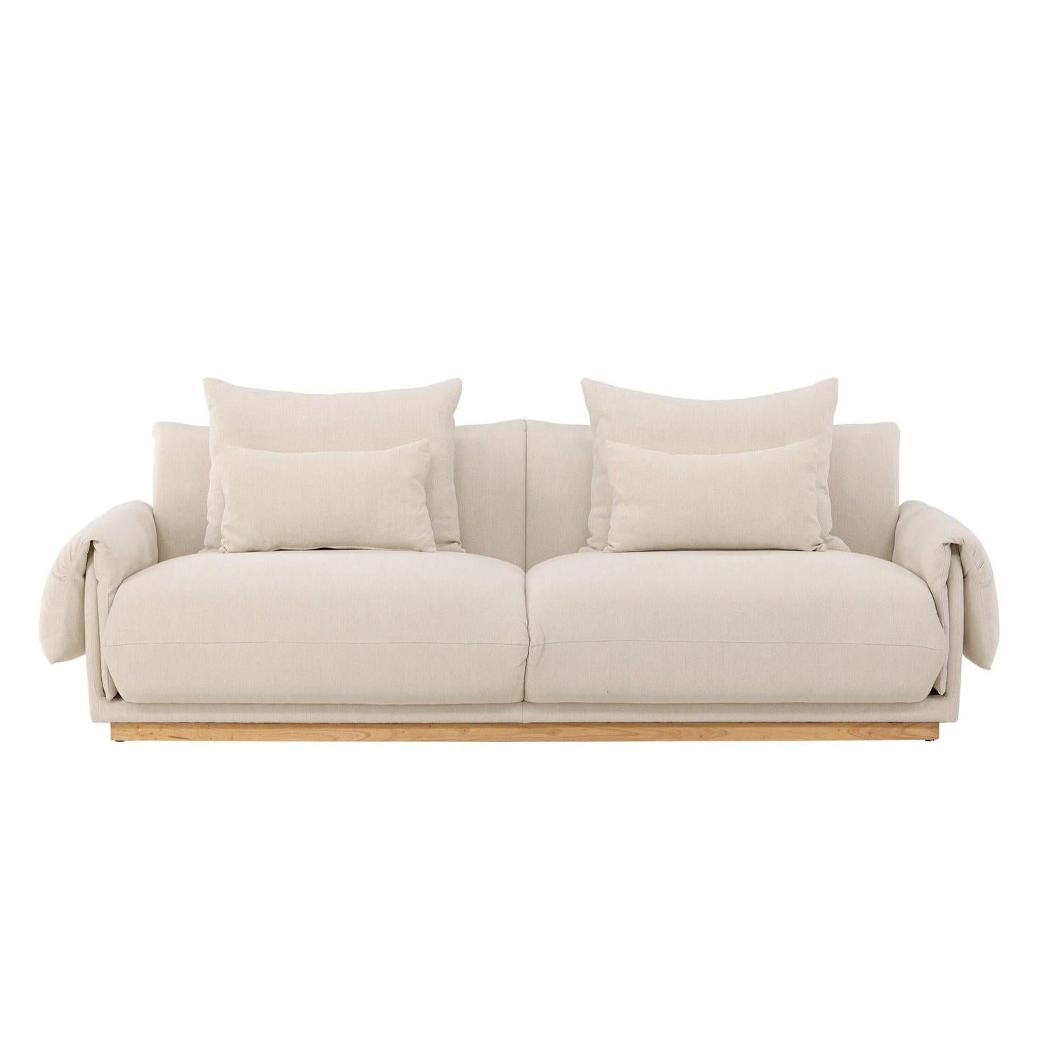 3-Sitzer Sofa Mollösund aus Leinen - Beige-3-Sitzer Sofas-Vind-le canapé