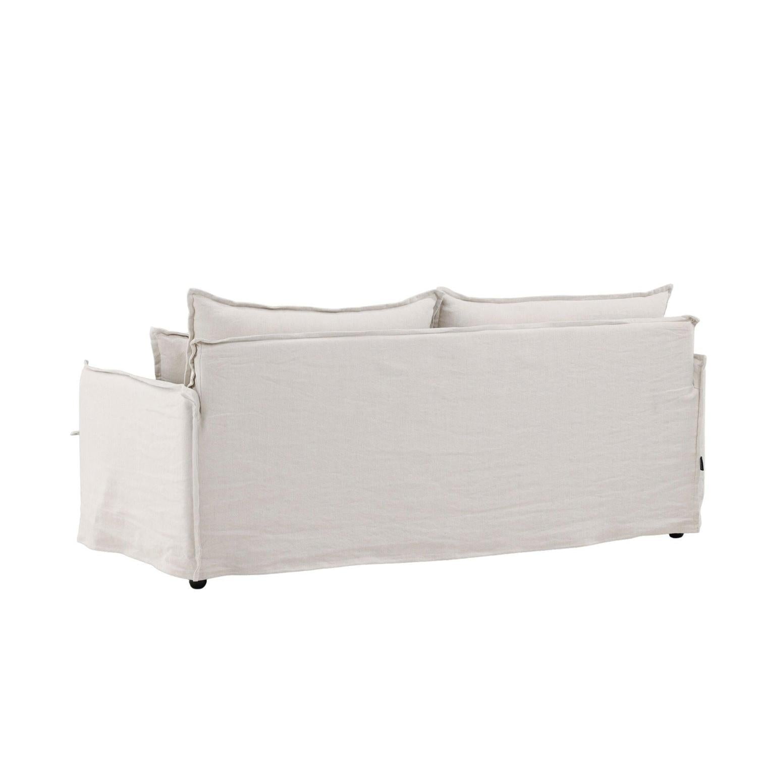 3-Sitzer Sofa Nova aus Leinen - Beige-3-Sitzer Sofas-Venture Home-le canapé