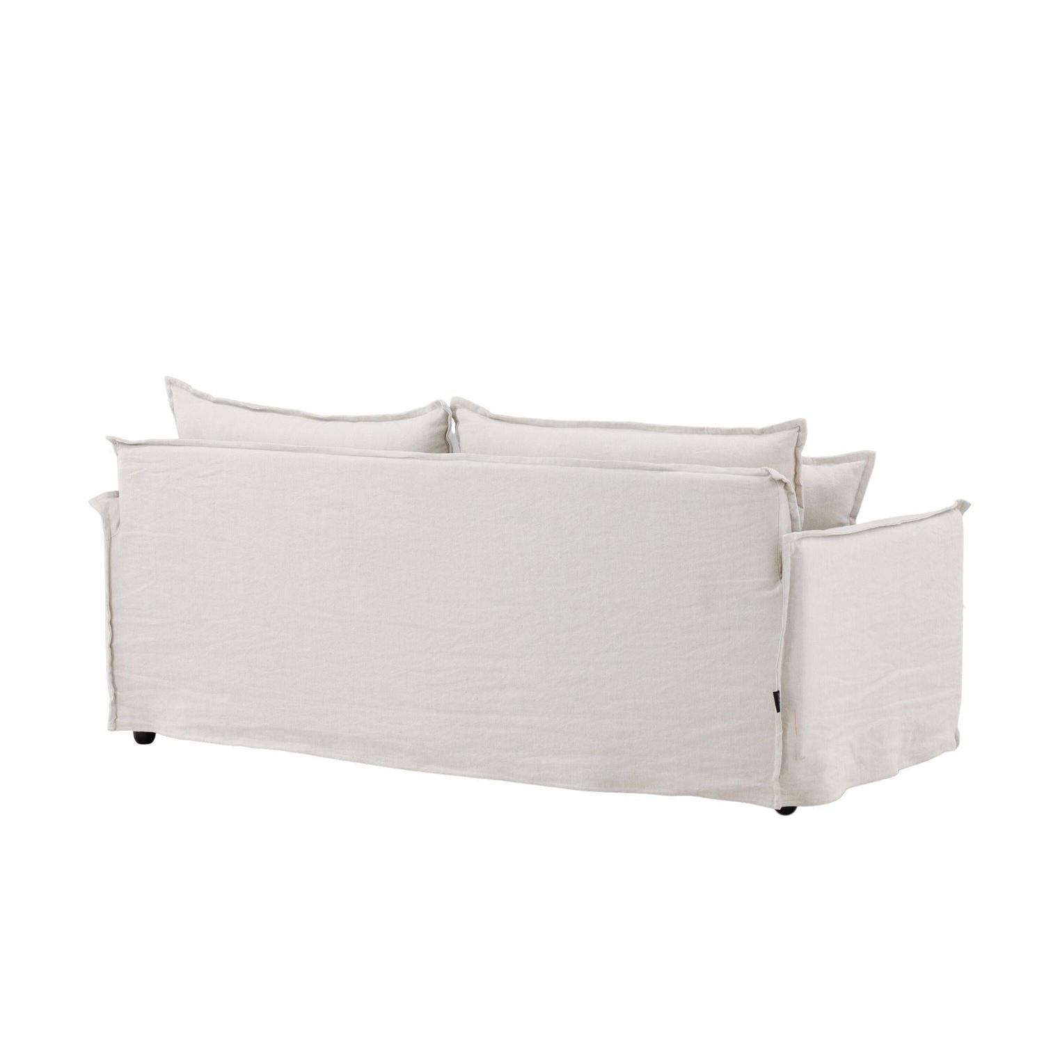 3-Sitzer Sofa Nova aus Leinen - Beige-3-Sitzer Sofas-Venture Home-le canapé