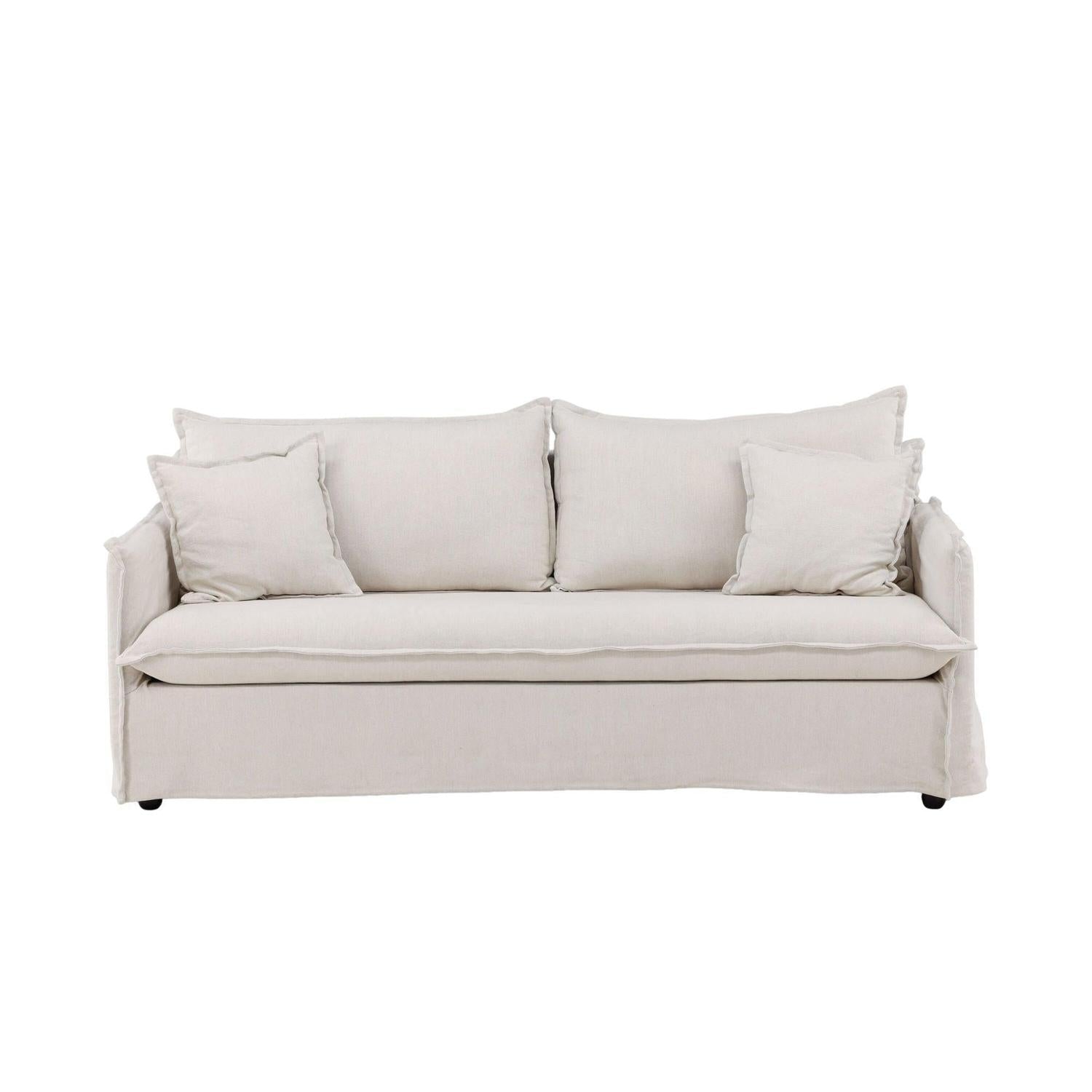 3-Sitzer Sofa Nova aus Leinen - Beige-3-Sitzer Sofas-Venture Home-le canapé