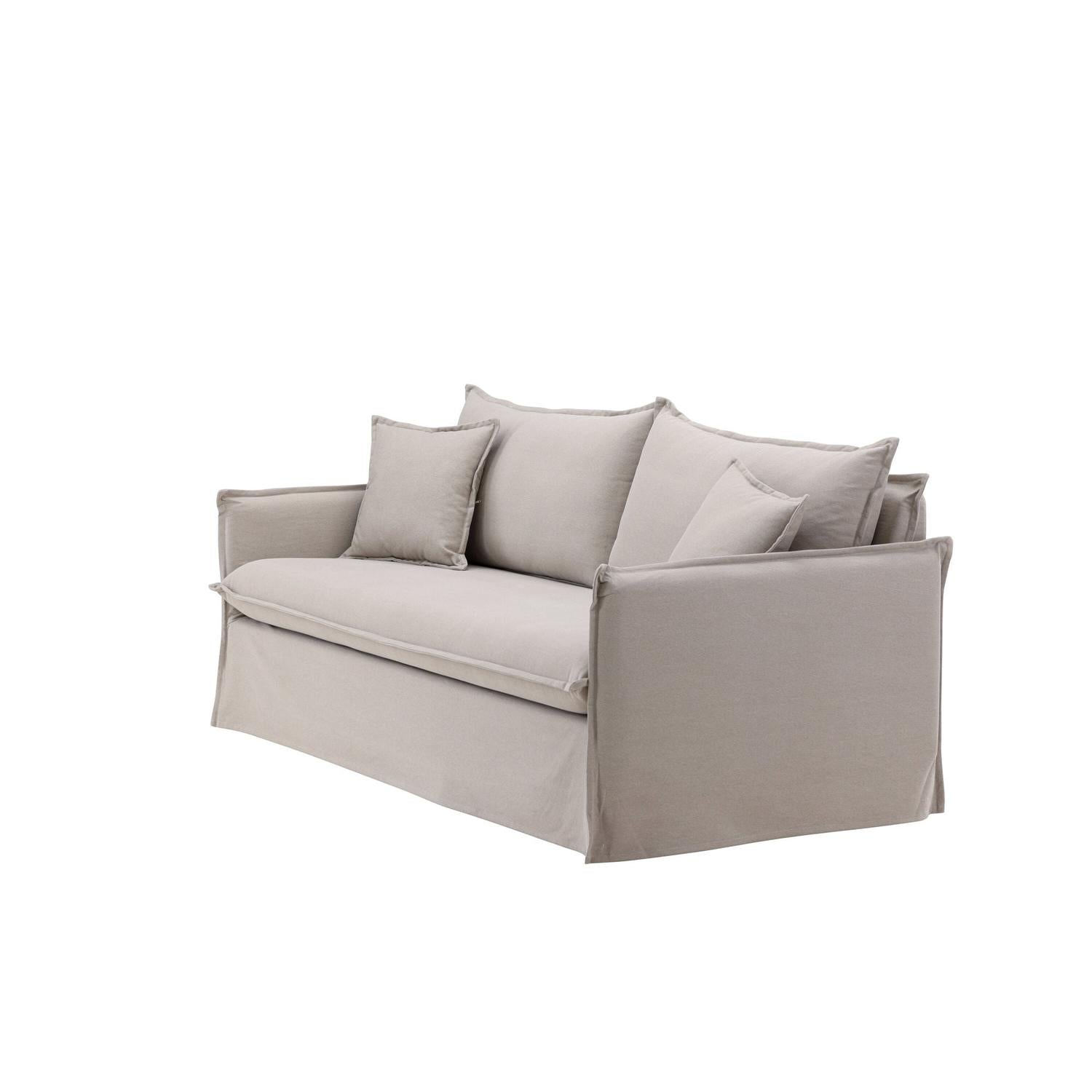 3-Sitzer Sofa Nova aus Leinen - Taupe-3-Sitzer Sofas-Venture Home-le canapé