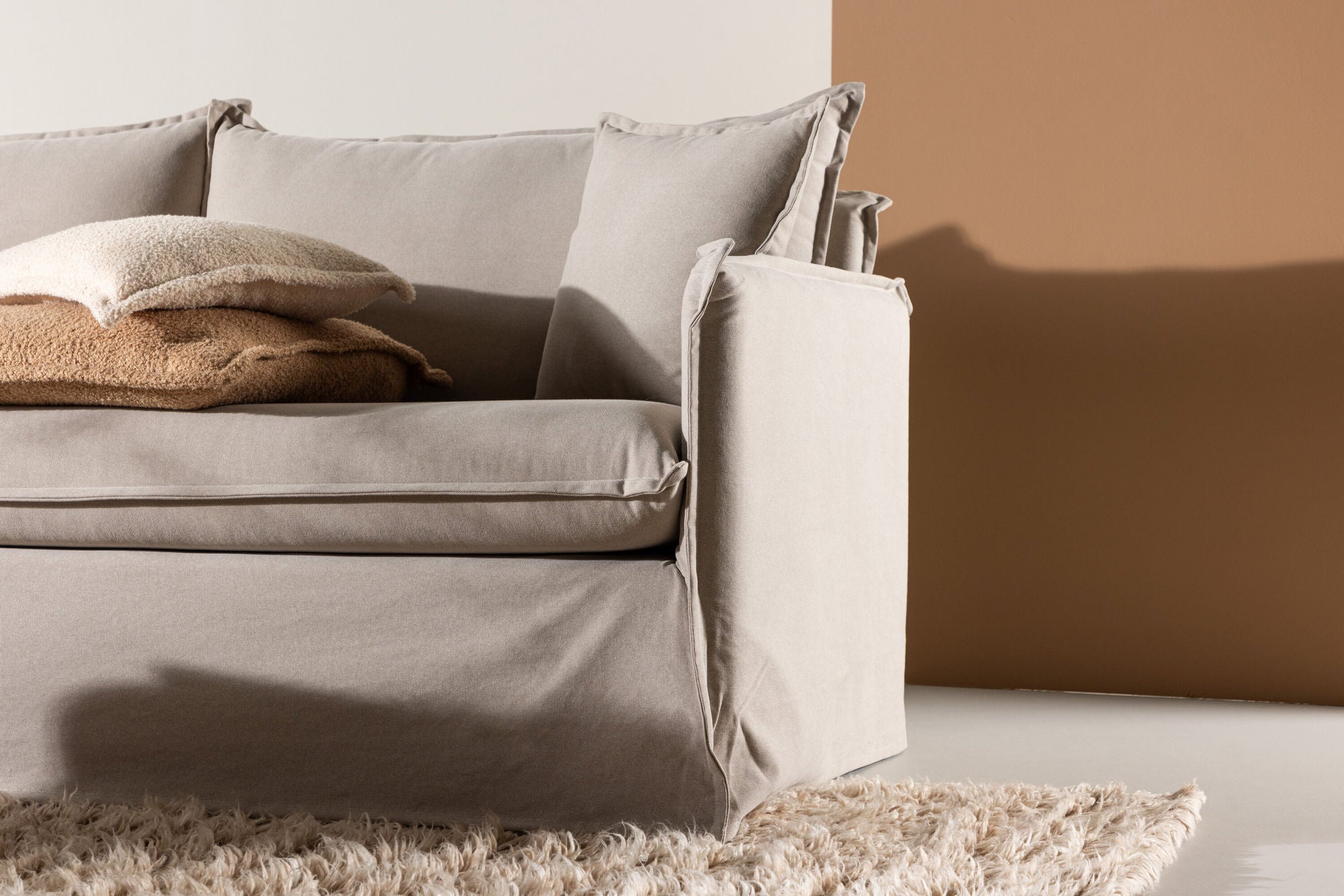 3-Sitzer Sofa Nova aus Leinen - Taupe-3-Sitzer Sofas-Venture Home-le canapé