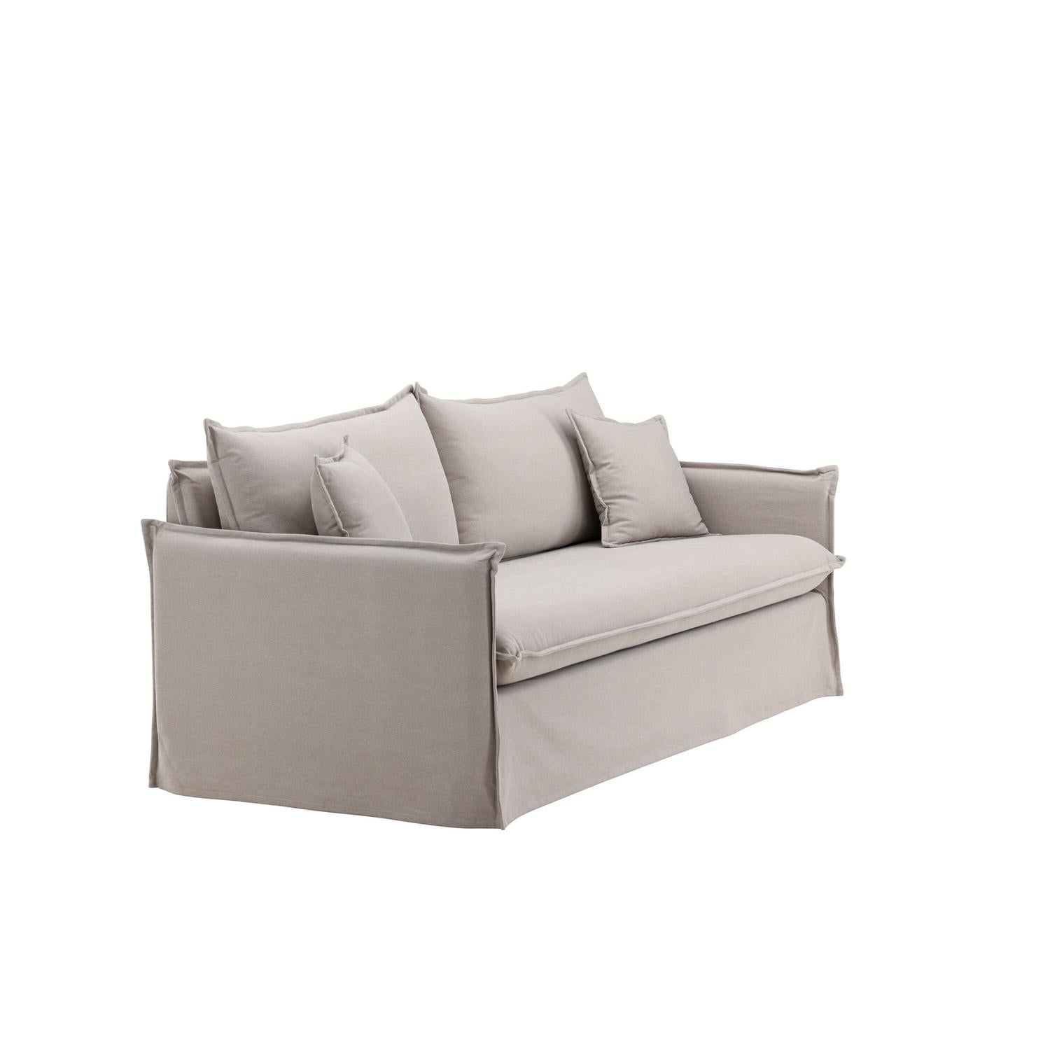 3-Sitzer Sofa Nova aus Leinen - Taupe-3-Sitzer Sofas-Venture Home-le canapé