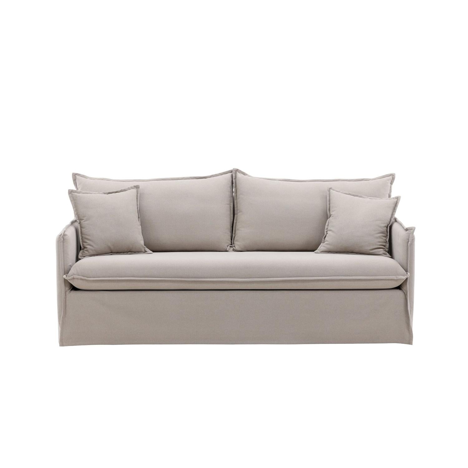 3-Sitzer Sofa Nova aus Leinen - Taupe-3-Sitzer Sofas-Venture Home-le canapé