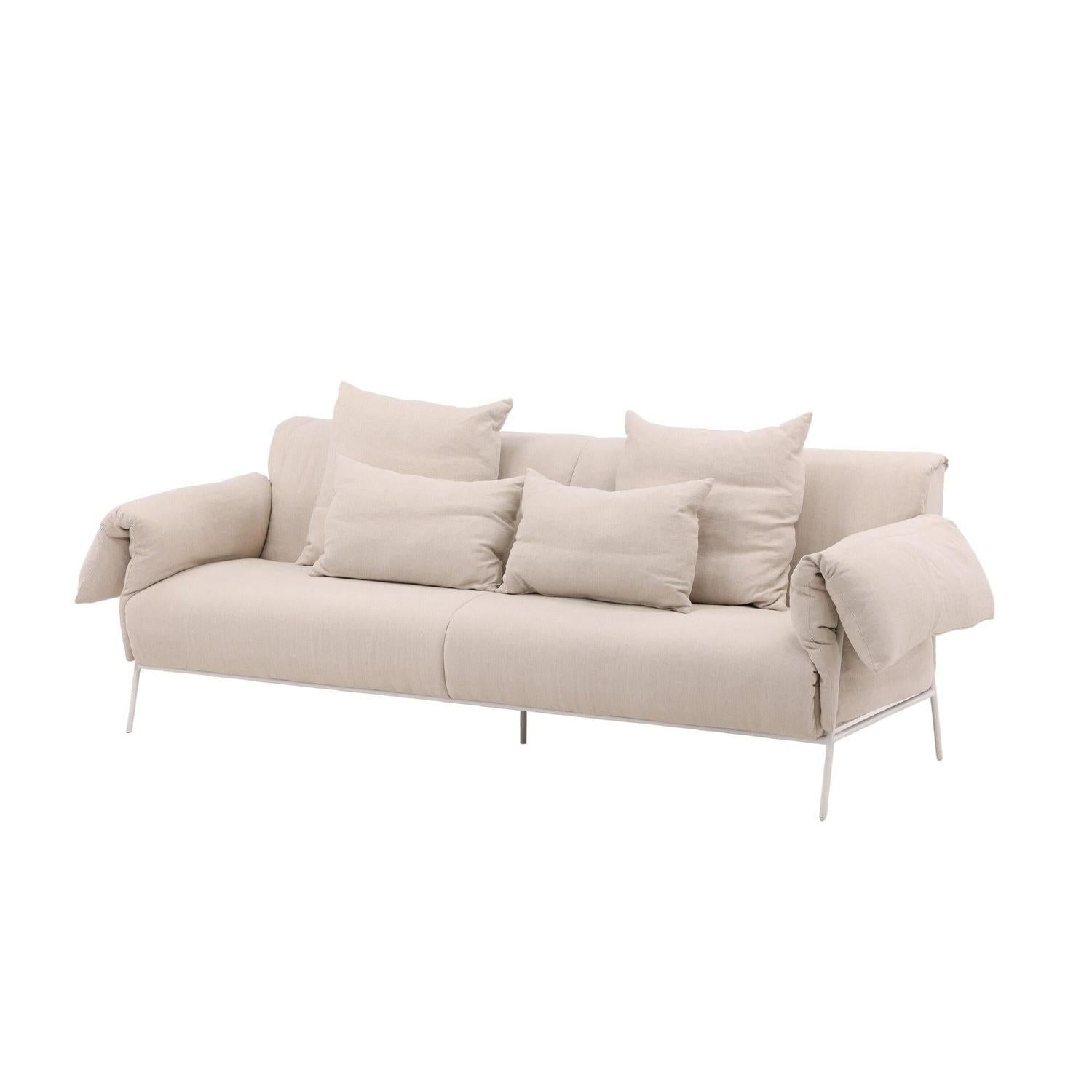 3-Sitzer Sofa Öckerö aus Leinen - Beige-3-Sitzer Sofas-Vind-le canapé