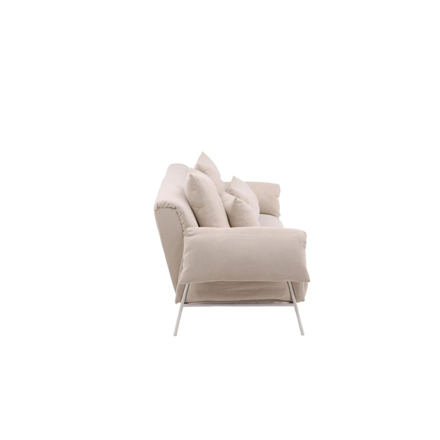 3-Sitzer Sofa Öckerö aus Leinen - Beige-3-Sitzer Sofas-Vind-le canapé