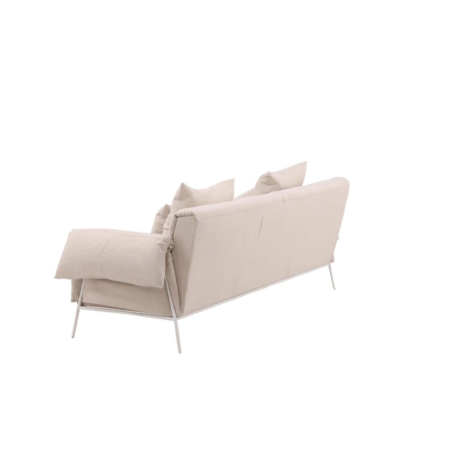 3-Sitzer Sofa Öckerö aus Leinen - Beige-3-Sitzer Sofas-Vind-le canapé