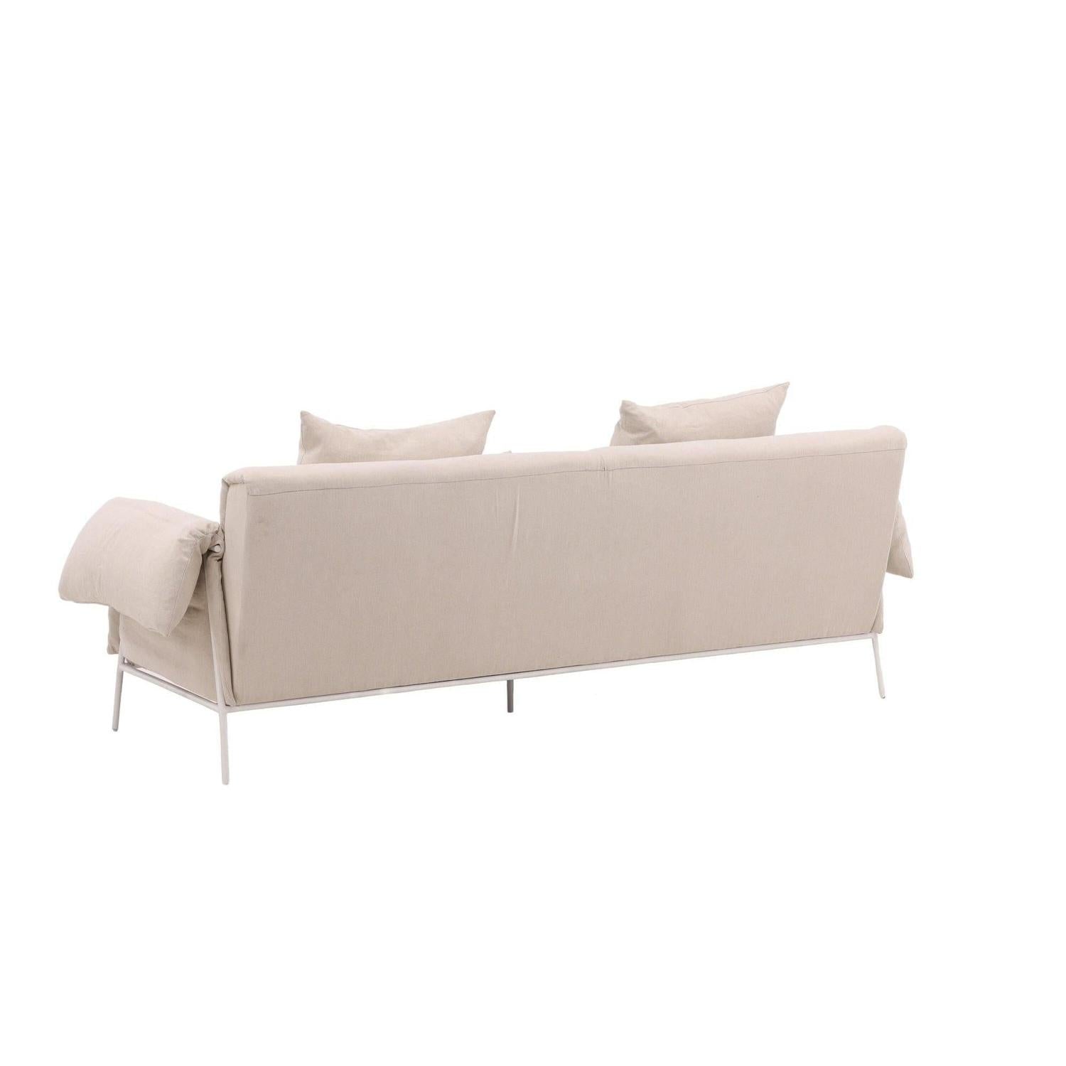 3-Sitzer Sofa Öckerö aus Leinen - Beige-3-Sitzer Sofas-Vind-le canapé