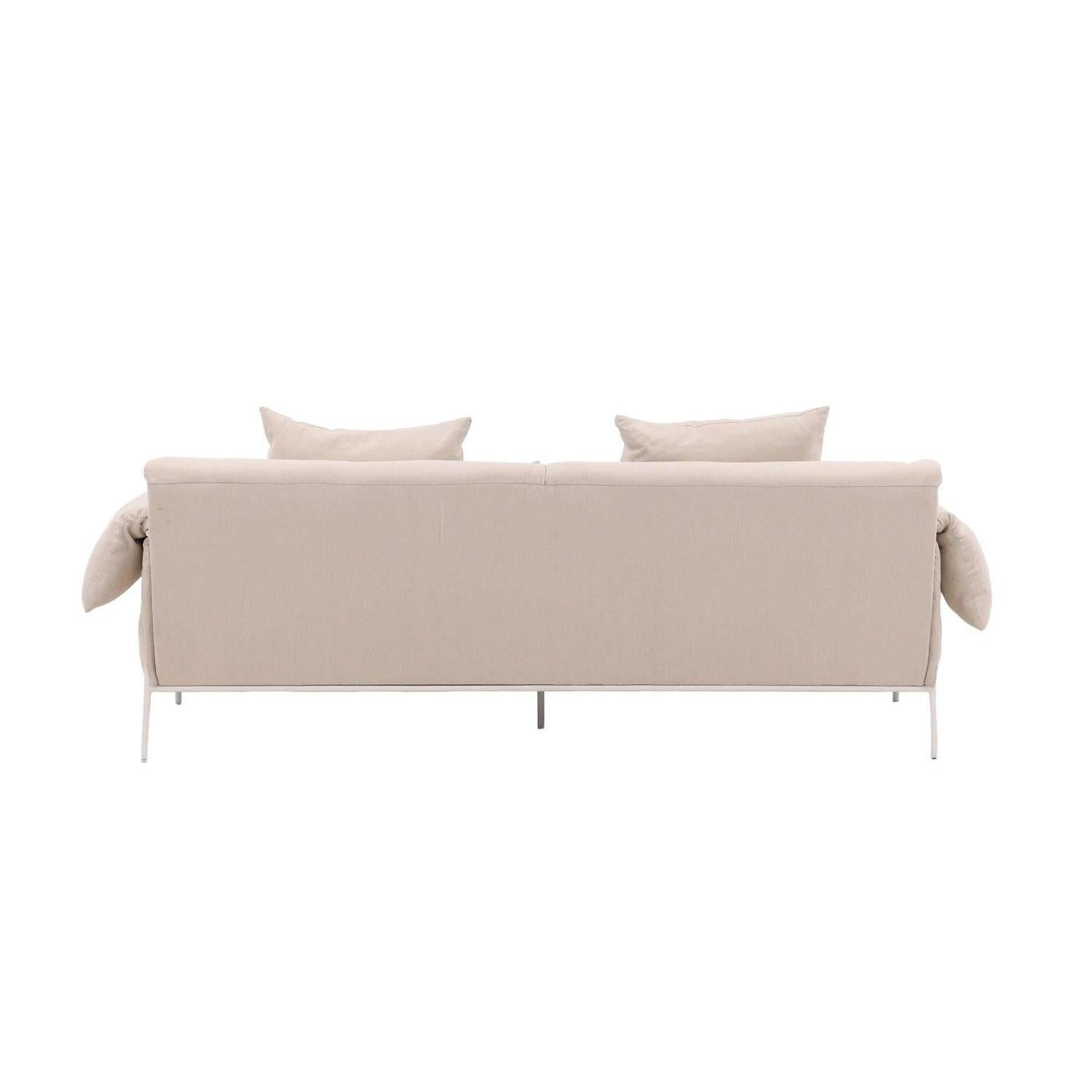 3-Sitzer Sofa Öckerö aus Leinen - Beige-3-Sitzer Sofas-Vind-le canapé