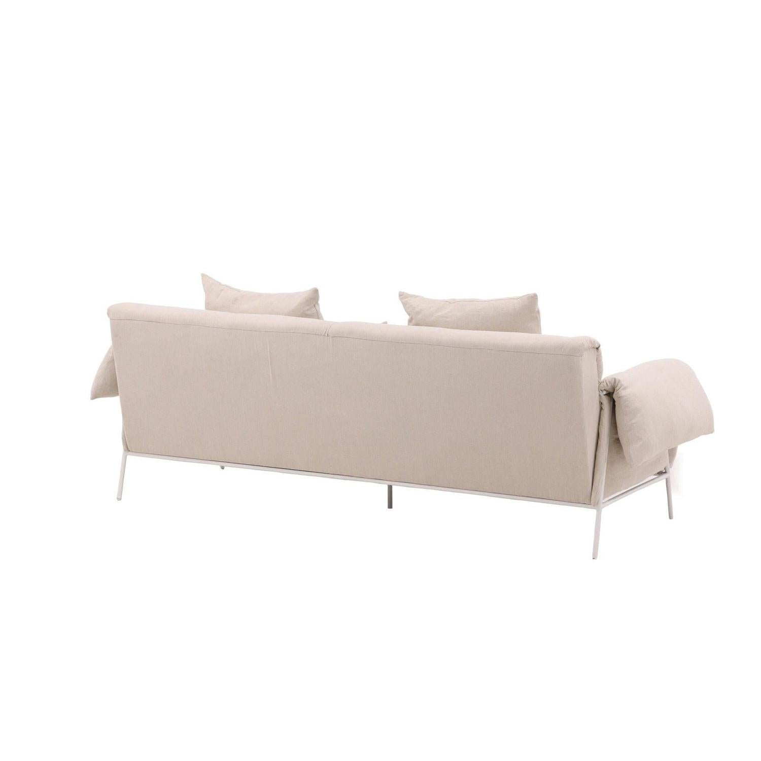 3-Sitzer Sofa Öckerö aus Leinen - Beige-3-Sitzer Sofas-Vind-le canapé