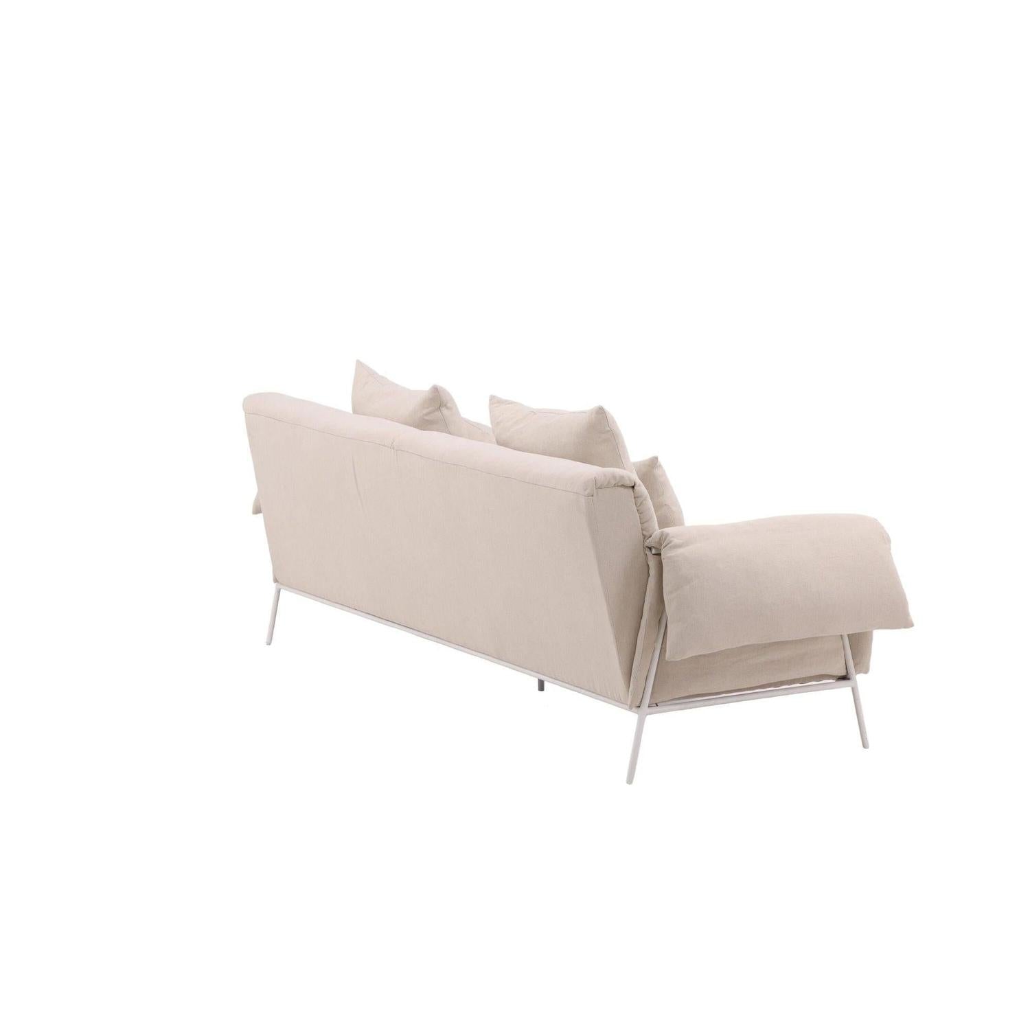 3-Sitzer Sofa Öckerö aus Leinen - Beige-3-Sitzer Sofas-Vind-le canapé