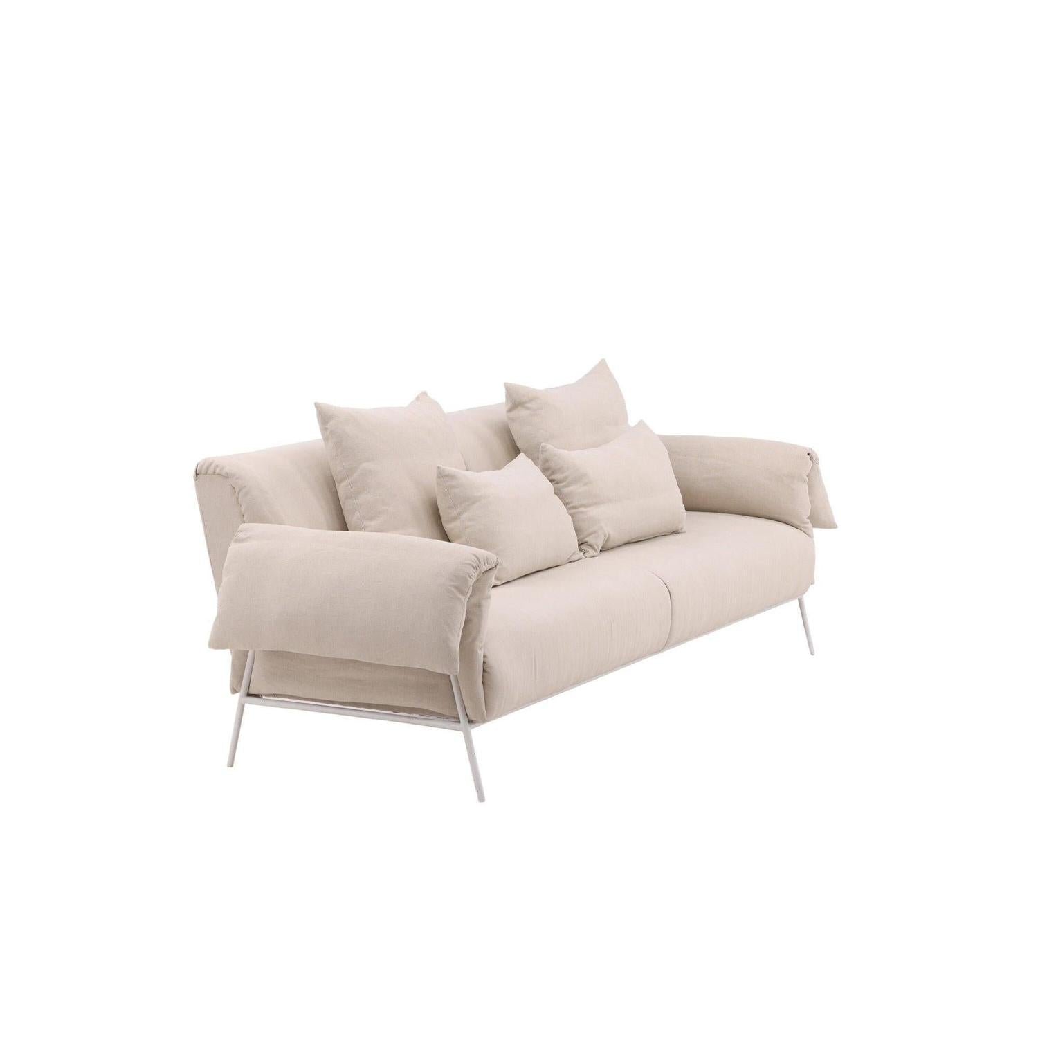 3-Sitzer Sofa Öckerö aus Leinen - Beige-3-Sitzer Sofas-Vind-le canapé