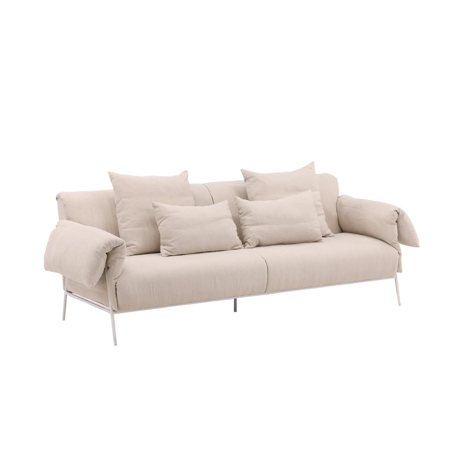 3-Sitzer Sofa Öckerö aus Leinen - Beige-3-Sitzer Sofas-Vind-le canapé