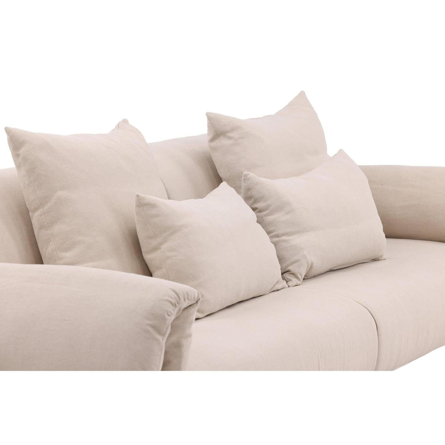 3-Sitzer Sofa Öckerö aus Leinen - Beige-3-Sitzer Sofas-Vind-le canapé