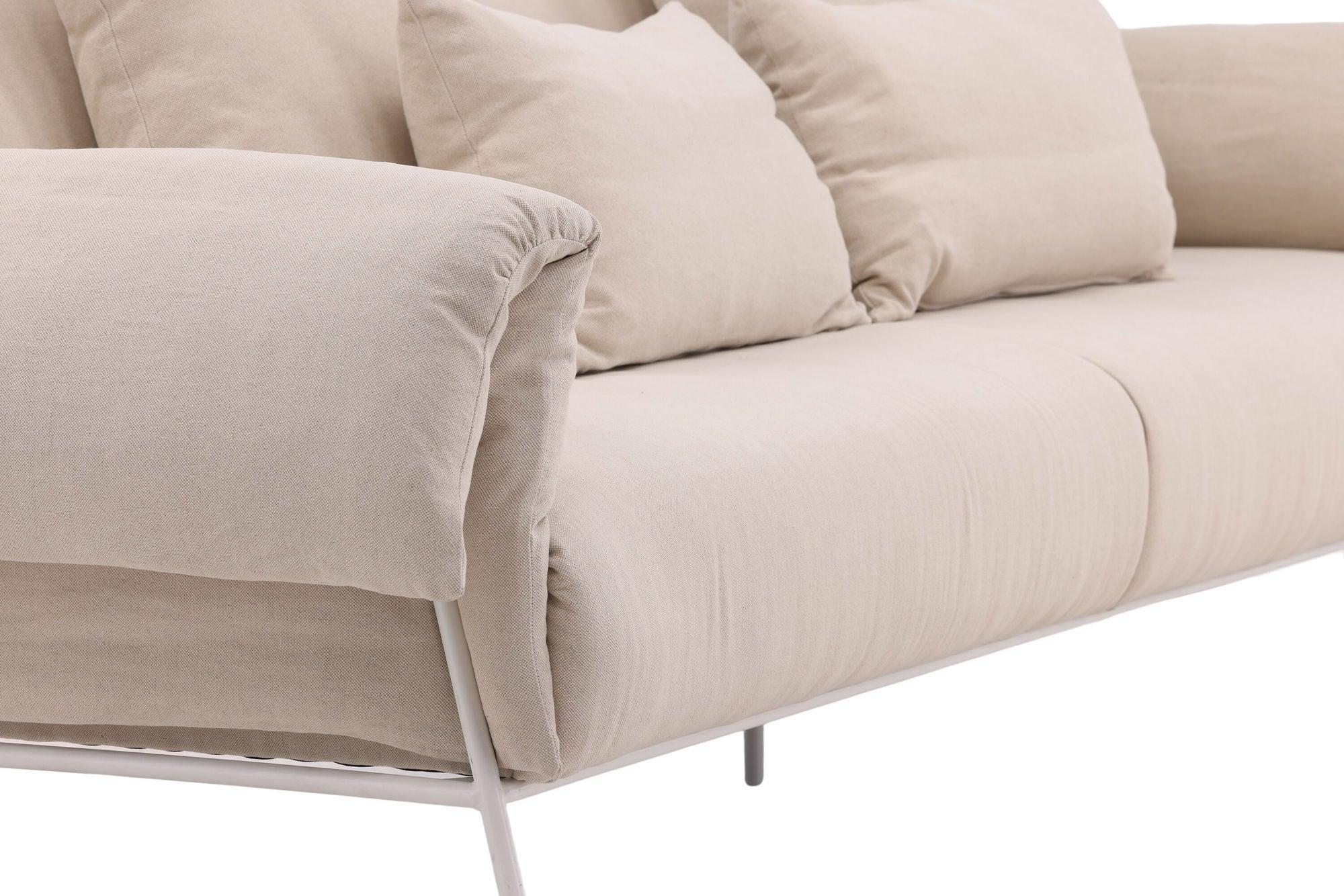 3-Sitzer Sofa Öckerö aus Leinen - Beige-3-Sitzer Sofas-Vind-le canapé