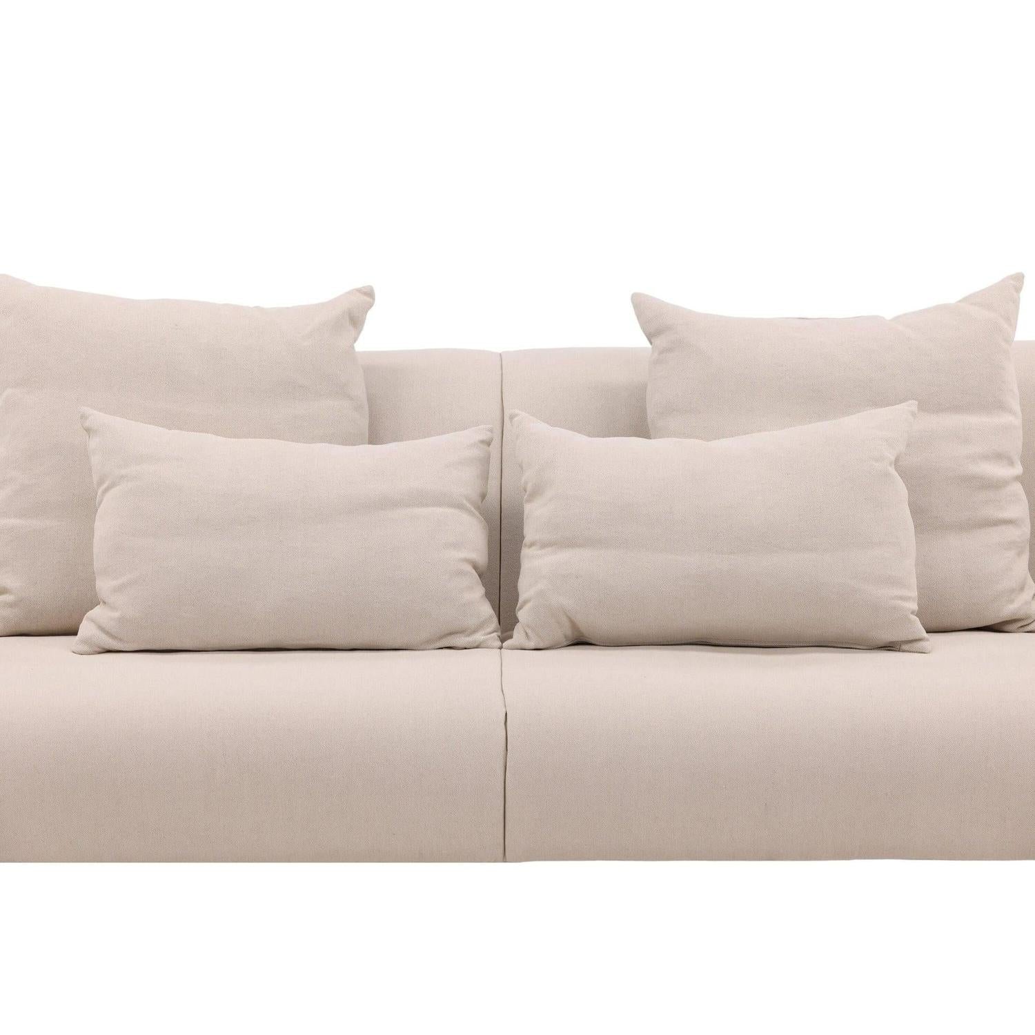3-Sitzer Sofa Öckerö aus Leinen - Beige-3-Sitzer Sofas-Vind-le canapé