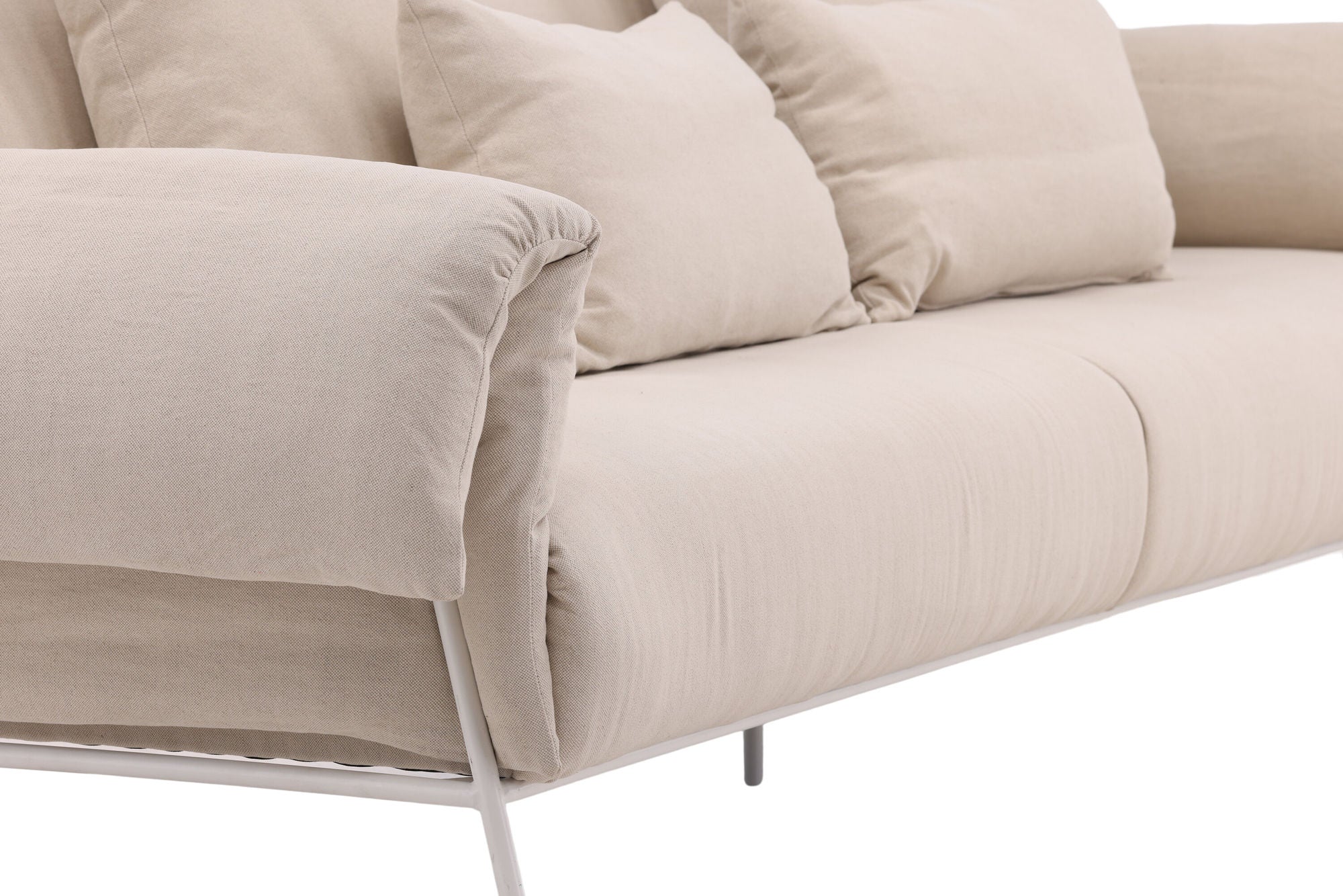 Öckerö 3 - Sitzer Sofa aus Leinen - Weiß / BeigeEinzelsofas